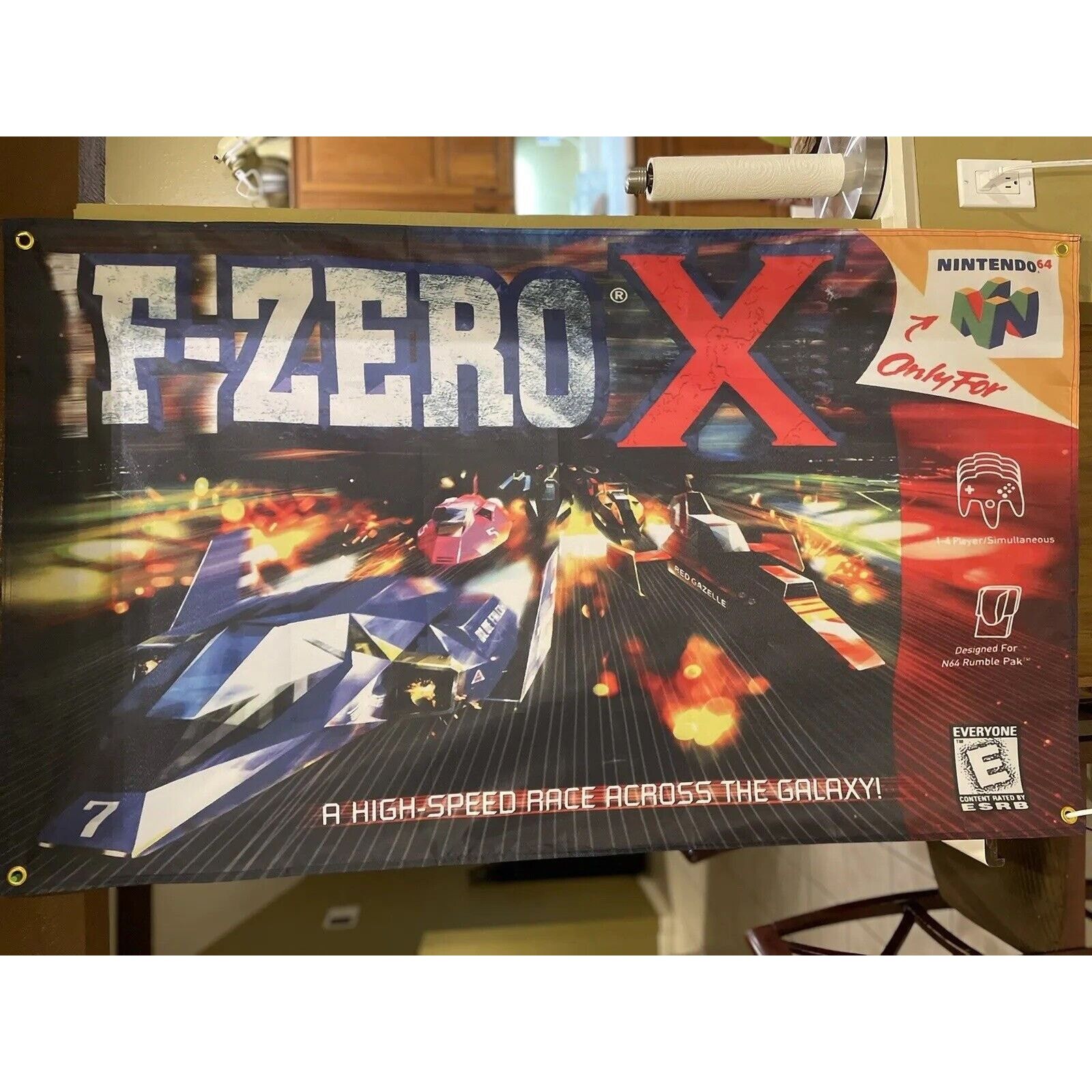 Nintendo F-Zero X 5ft Flag Nintendo 64 1998 Banner Poster N64 F Zero Size ONE SIZE - 1 Thumbnail