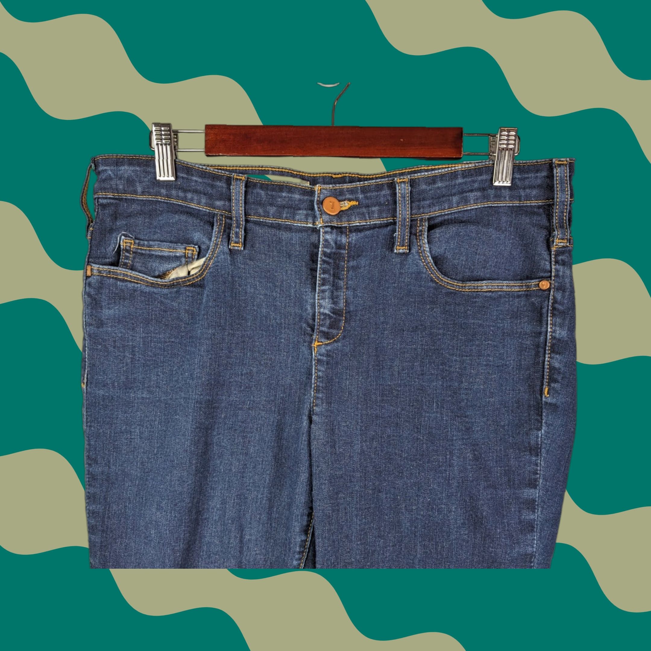 Anthropologie Anthropologie Pilcro & The Letterpress Serif Fit Dark Wash Jeans Size 31 - Women's Denim Skinny Jeans Blue Solid Zip Size 24" / US 00 / IT 34 - 1 Thumbnail