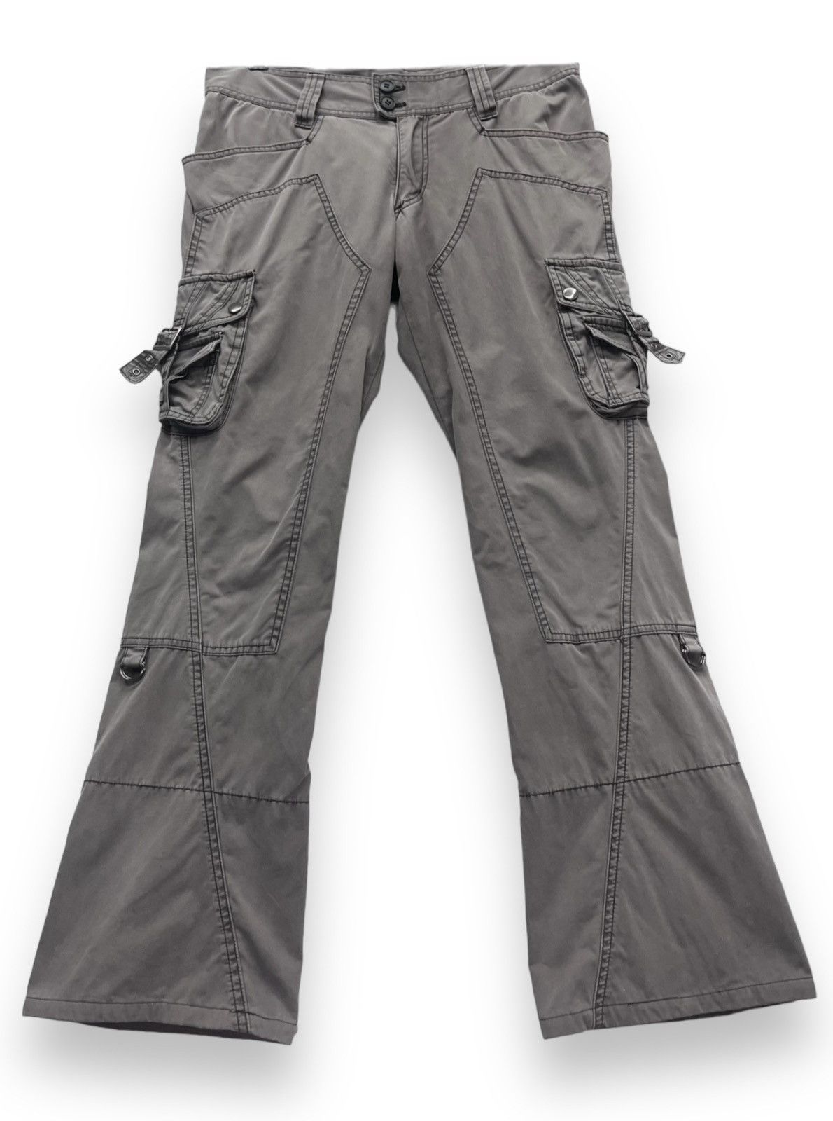 Michel Klein × Vintage FYE🔥90’s MICHEL KLEIN HOMME Double Knee Bondage Flare Cargo Size 31" - 3 Thumbnail