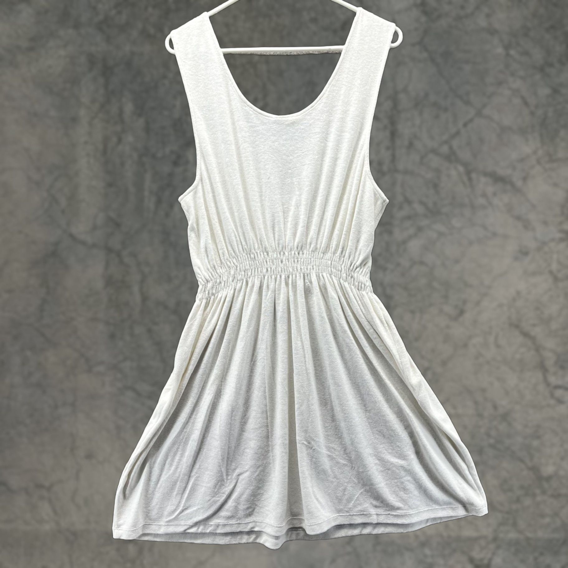 J. Jill J. Jill Dress Womens XL White Scoop Neck Sleeveless Elastic Waist Tank Mini Dress Size XL / US 12-14 / IT 48-50 - 1 Thumbnail