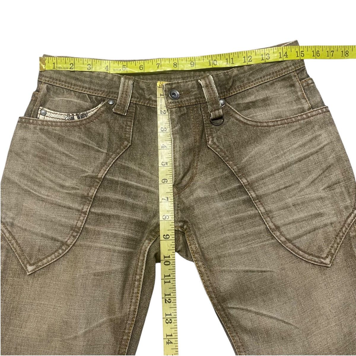 Nicole Club Nicole Club Denim Snake Skin Leather Flare Jeans Size US 29 - 15 Thumbnail