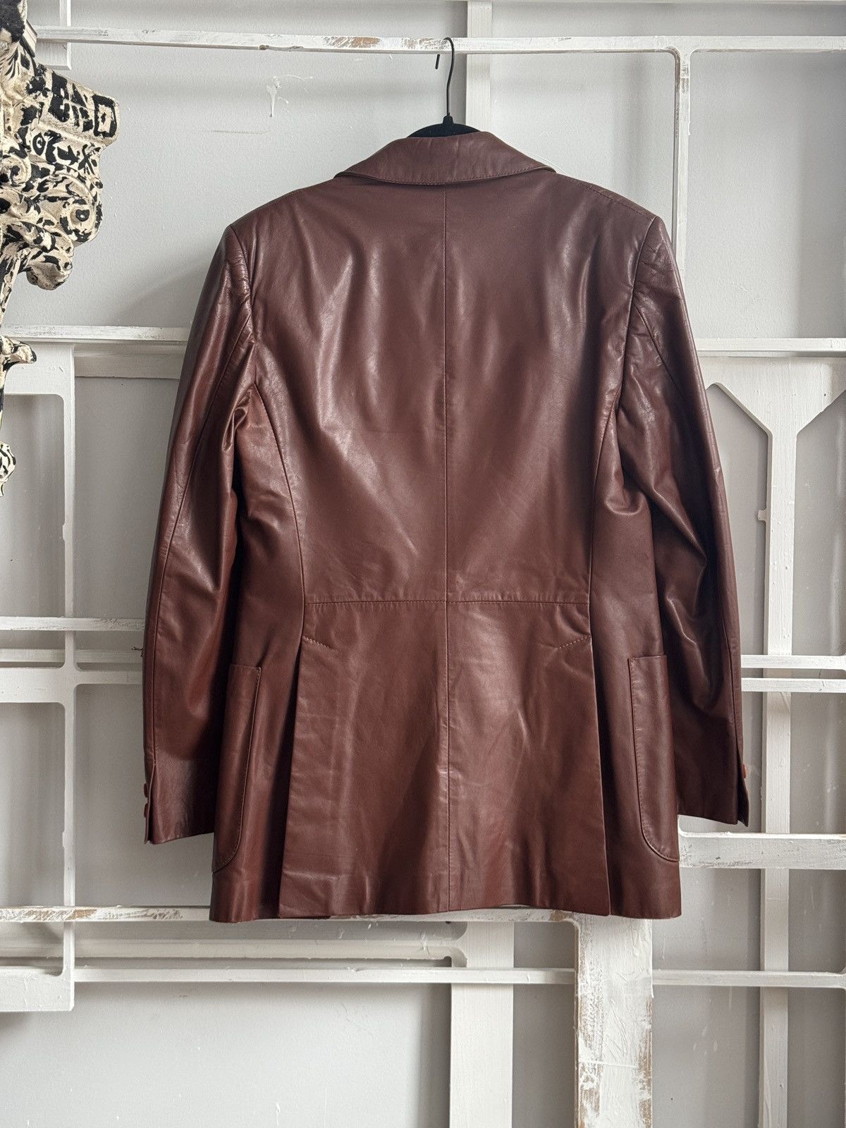 Yves Saint Laurent Yves Saint Laurent Vintage Leather Blazer Size S / US 4 / IT 40 - 7 Thumbnail