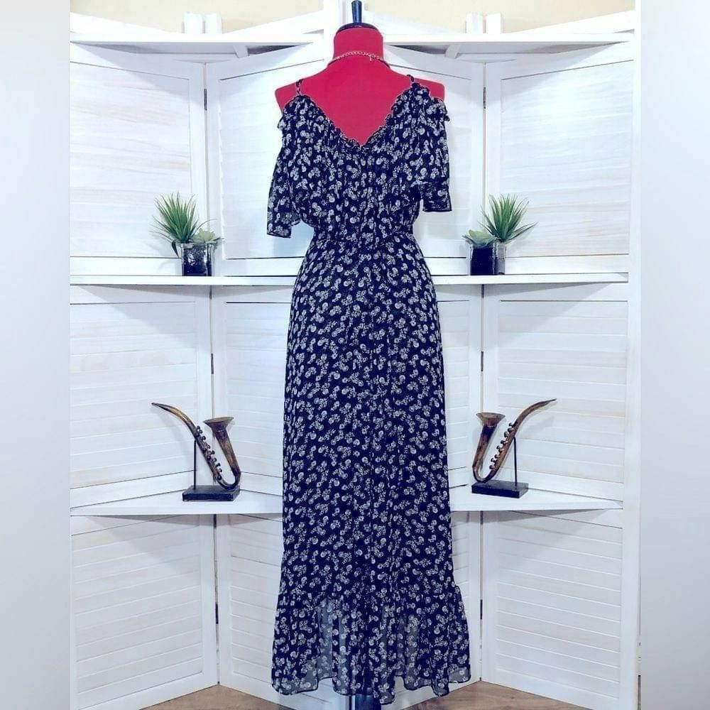 MISA Los Angeles NWOT Misa Los Angeles ruffled Talya black floral dress Sz XS Size XS / US 0-2 / IT 36-38 - 2 Thumbnail