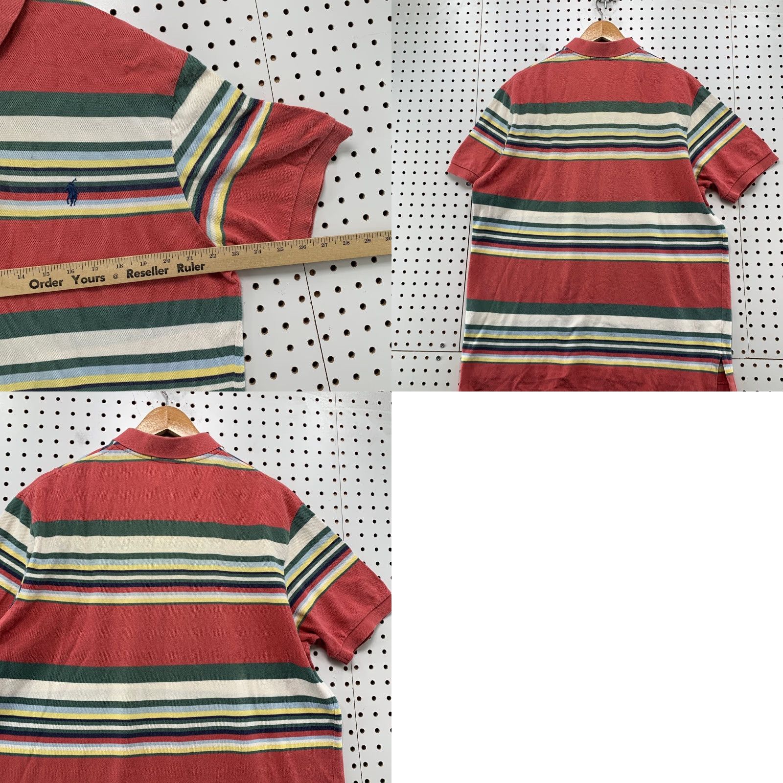 Polo Ralph Lauren VINTAGE Polo Ralph Lauren Shirt Men Large Red Green Striped 90s Mall Dad Preppy Size US L / EU 52-54 / 3 - 9 Thumbnail