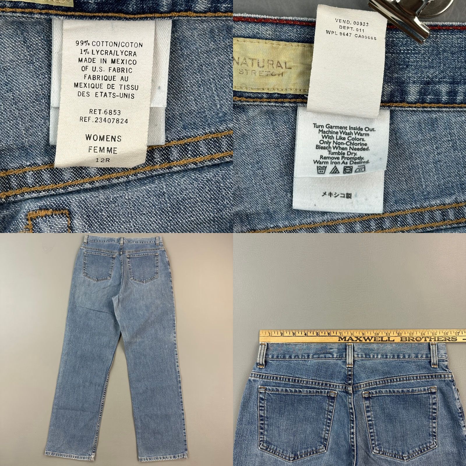Eddie Bauer Vintage Eddie Bauer Jeans Women’s 12 32x31 Blue Straight Natural Stretch 90s Size 24" / US 00 / IT 34 - 8 Thumbnail