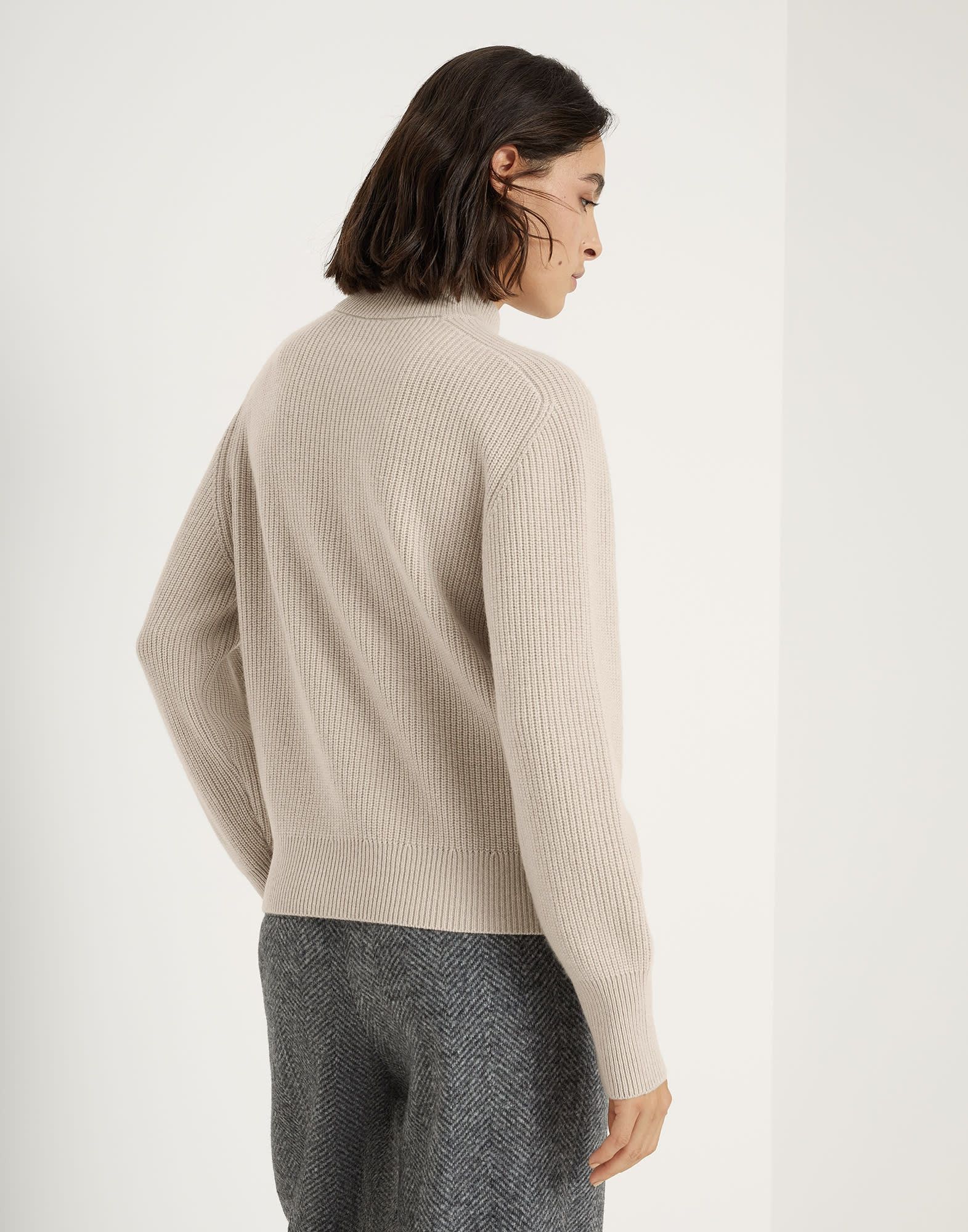 Brunello Cucinelli o1y0825 Cashmere Blend Sweater in Beige Size L / US 10 / IT 46 - 4 Thumbnail