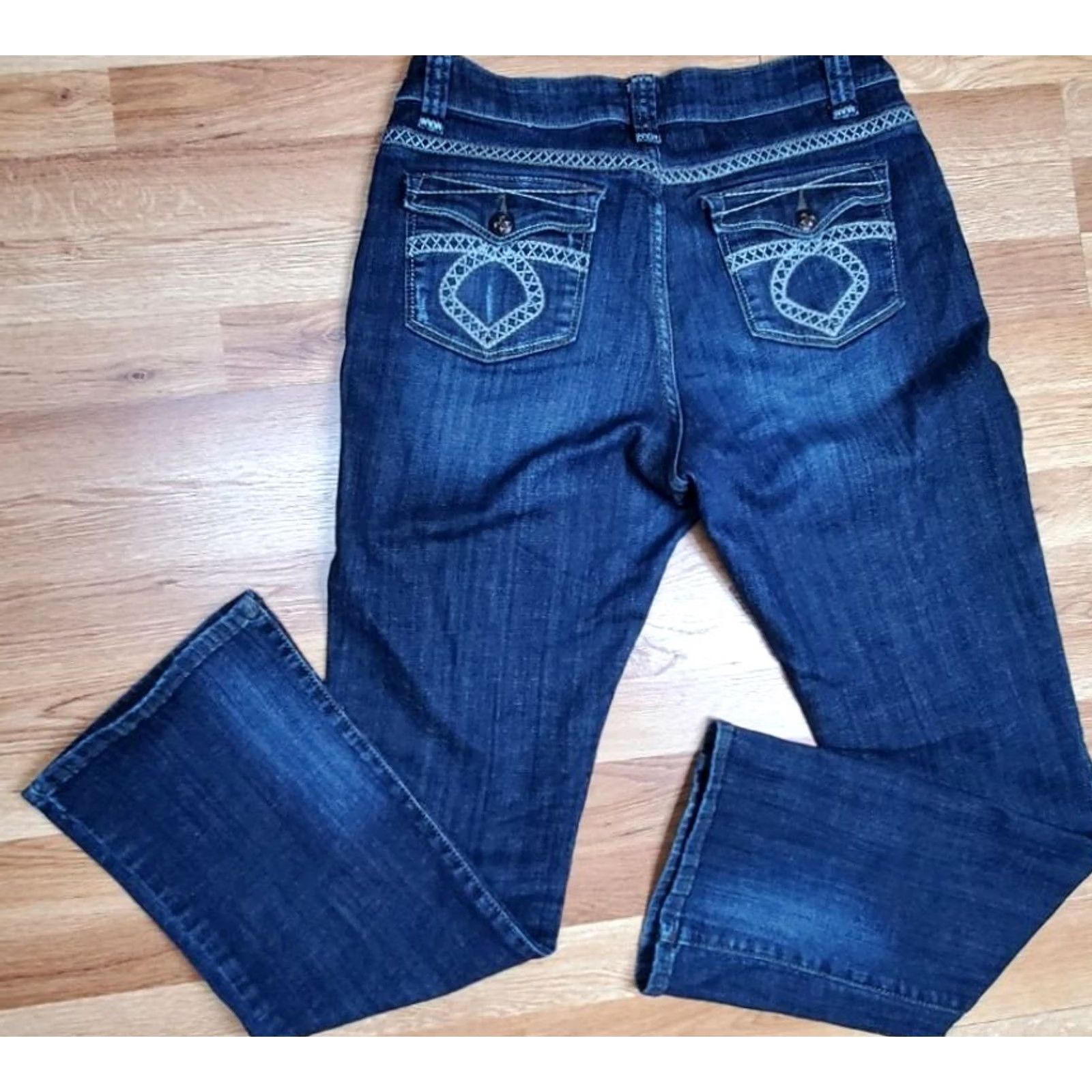 Lee Lee Platinum Label Jeans Women Sz 32 x 30 Denim Barely Bootcut Deep Slender Size 24" / US 00 / IT 34 - 6 Thumbnail