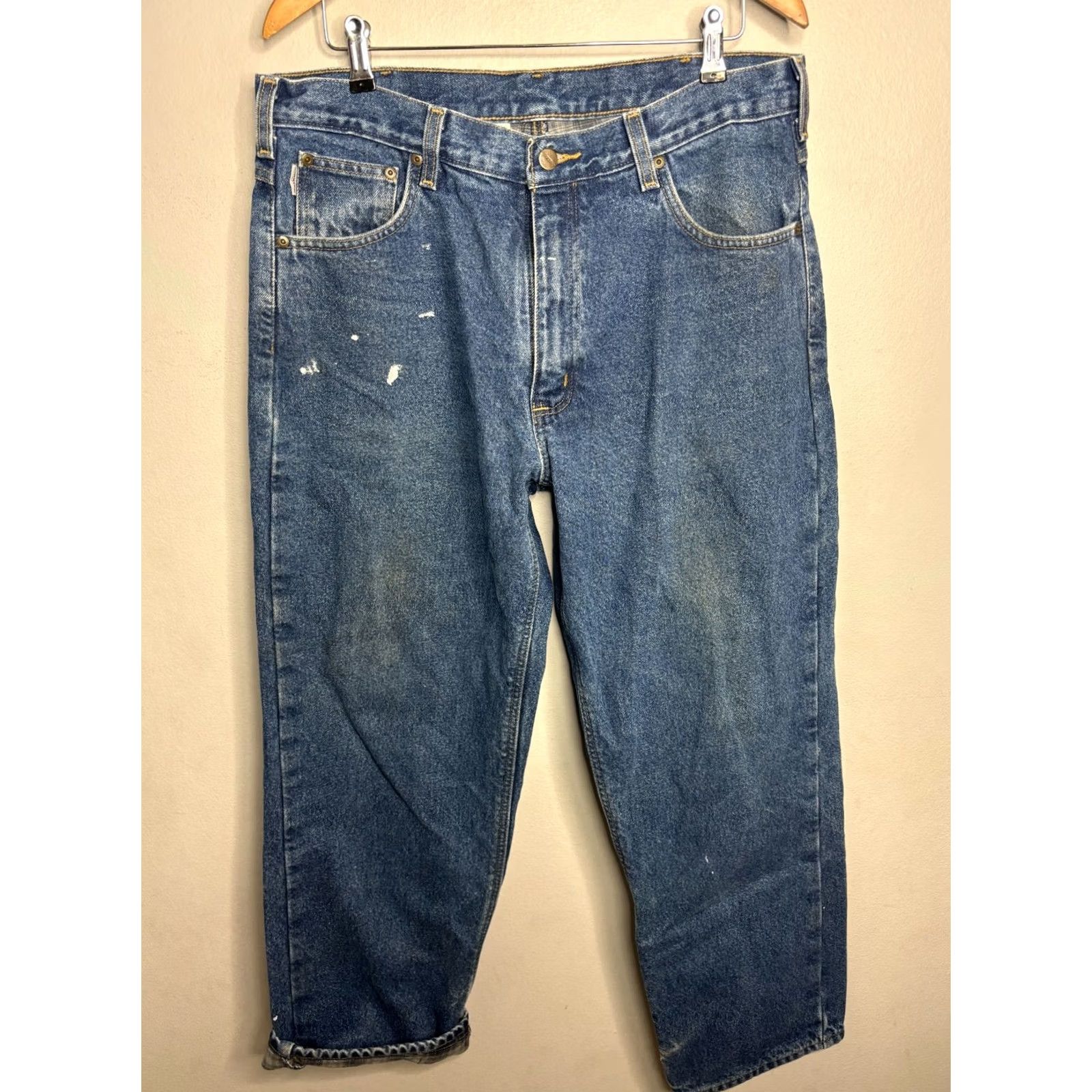 Carhartt Carhartt Jeans Denim Relaxed Fit 36x29 Blue 5-Pocket Lined Work USA 90s 2000s Mens Size US 36 / EU 52 - 4 Thumbnail
