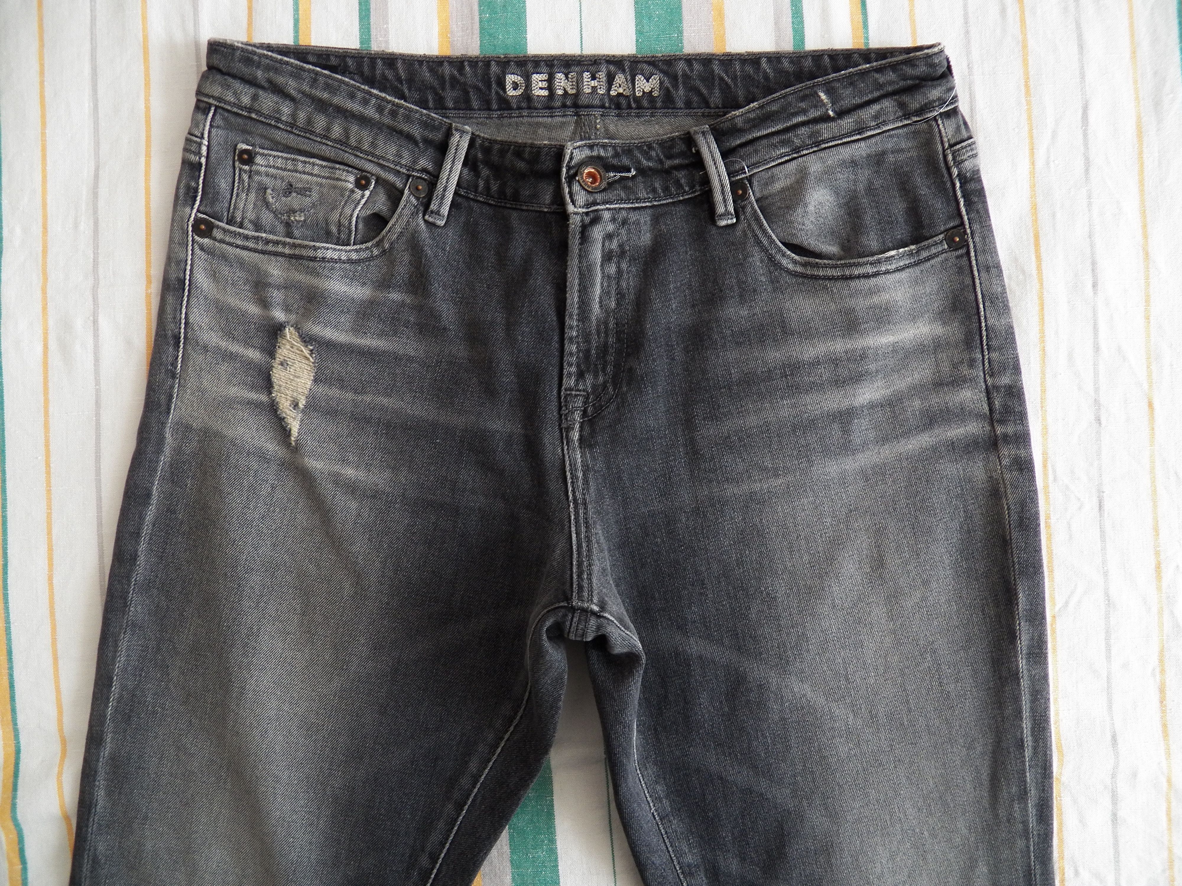 DENHAM Denham Point Girlfriend Fit Jeans W27 L32 Grey Distressed Size 27" / US 4 / IT 40 - 9 Thumbnail