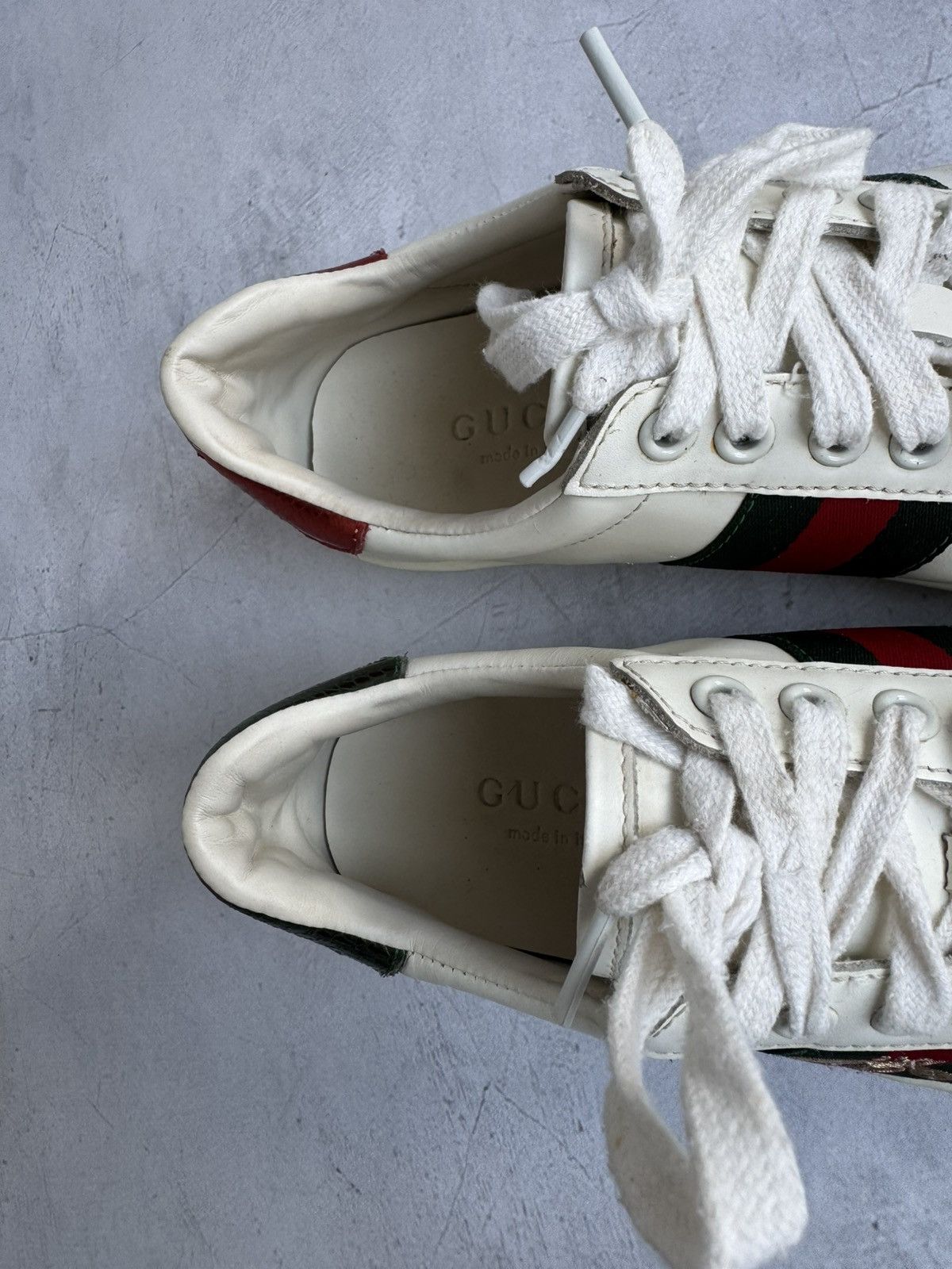 Gucci Gucci Sneakers Shoes White Leather Size US 10 / IT 40 - 11 Thumbnail