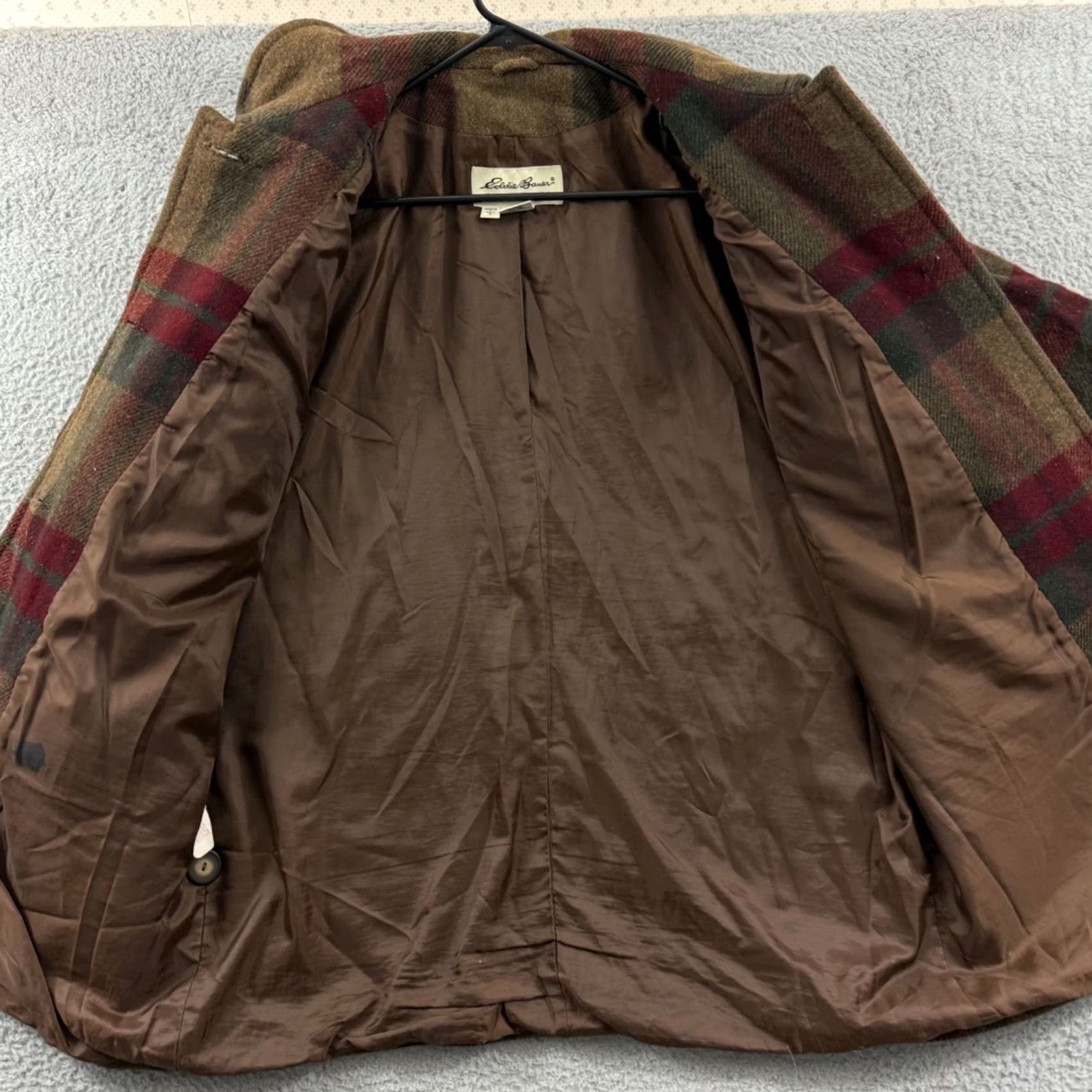 Eddie Bauer VINTAGE Eddie Bauer Jacket Womens Large Brown Wool Plaid Button Barn Chore Coat Size L / US 10 / IT 46 - 6 Thumbnail