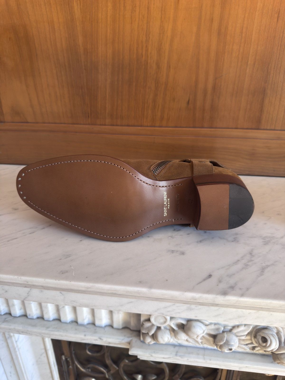 Saint Laurent Paris FW13 Wyatt 40 Harness Boots in Ochre Suede Size US 9 / EU 42 - 5 Thumbnail