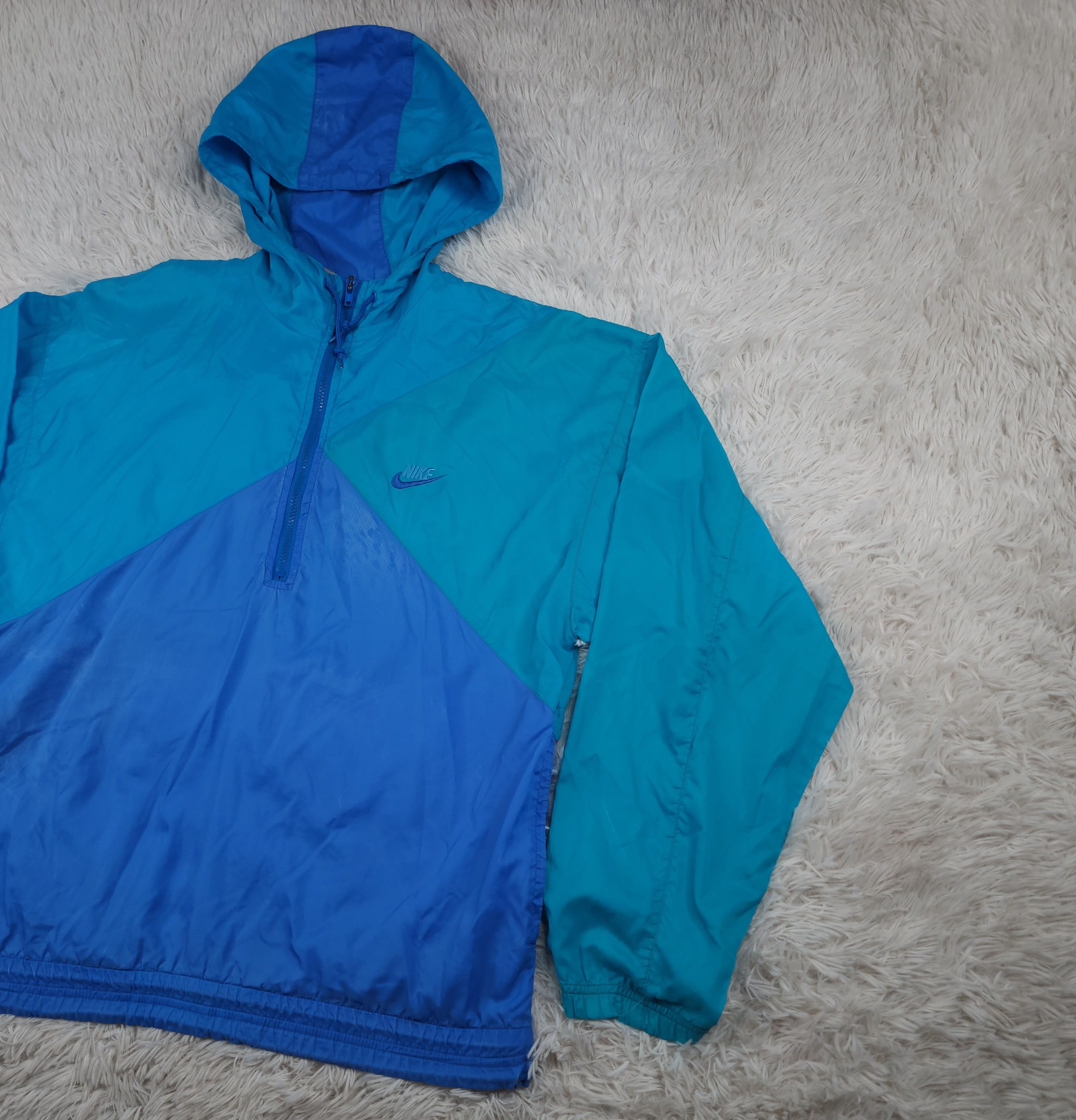 Nike Vintage Nike 1/4 zip windbreaker hoodied jacket Size US M / EU 48-50 / 2 - 2 Thumbnail