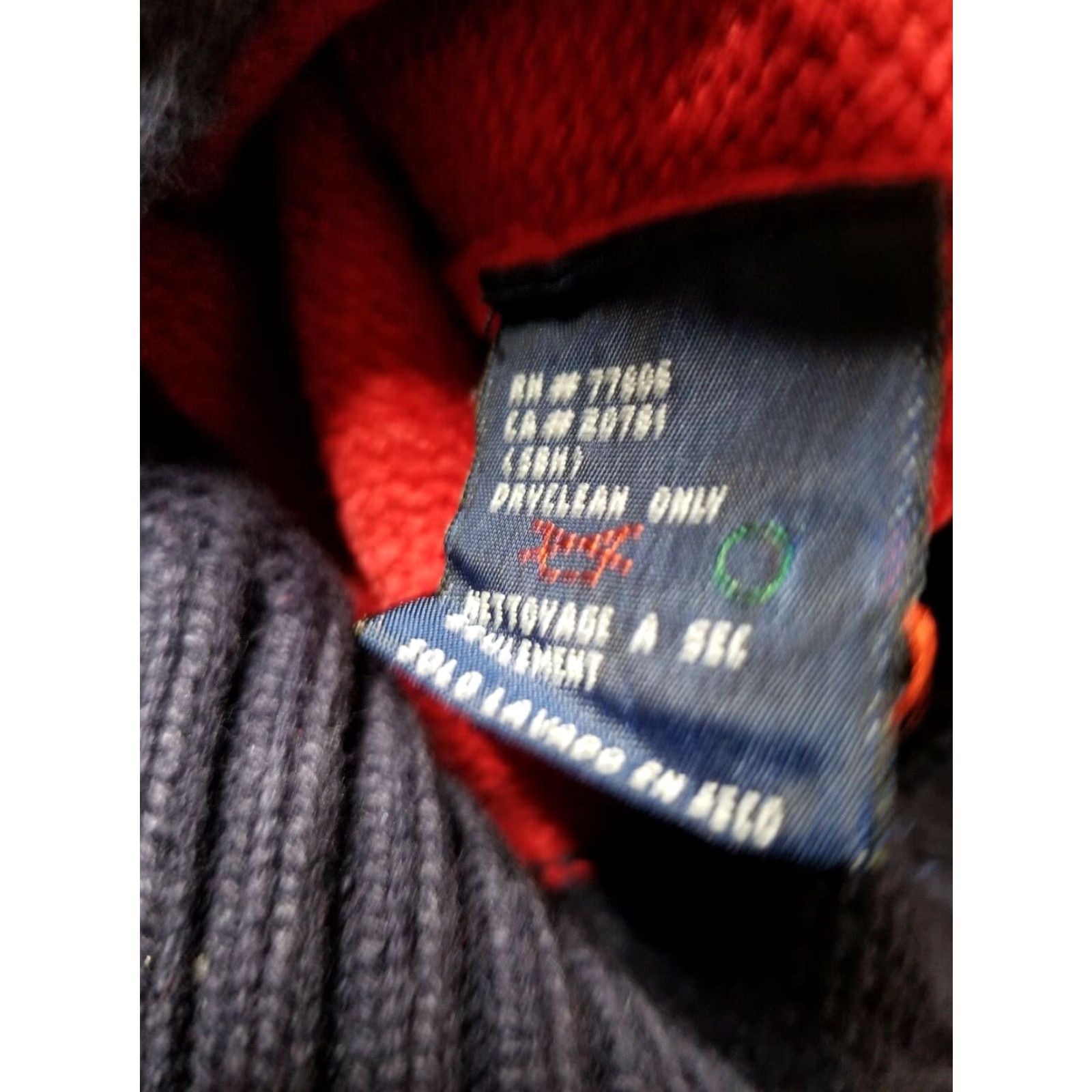 Tommy Hilfiger VINTAGE Tommy Hilfiger Sweater Classic Crest Blue Red Striped Men's Large Size US L / EU 52-54 / 3 - 4 Thumbnail