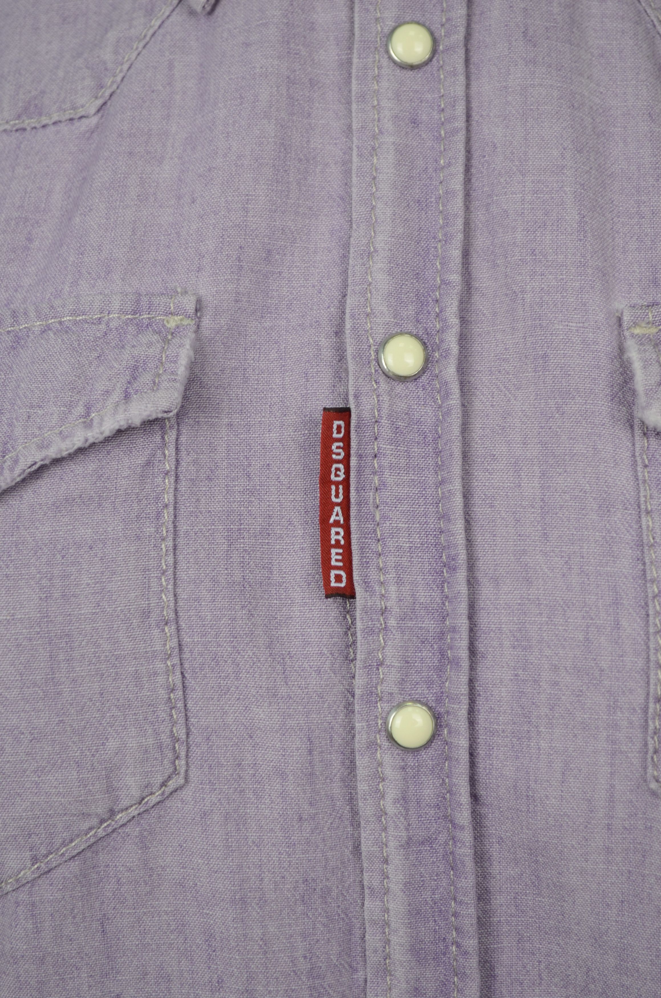 Designer × Dsquared2 Dsquared2 Denim Western Snap Distressed Shirt Violet Size 40 Size S / US 4 / IT 40 - 6 Thumbnail