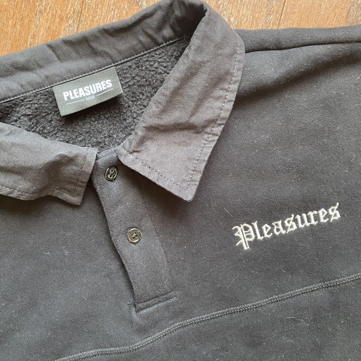 Pleasures Pleasures Rugby Polo Sweatshirt Black Embroidered Medium Size US M / EU 48-50 / 2 - 2 Thumbnail