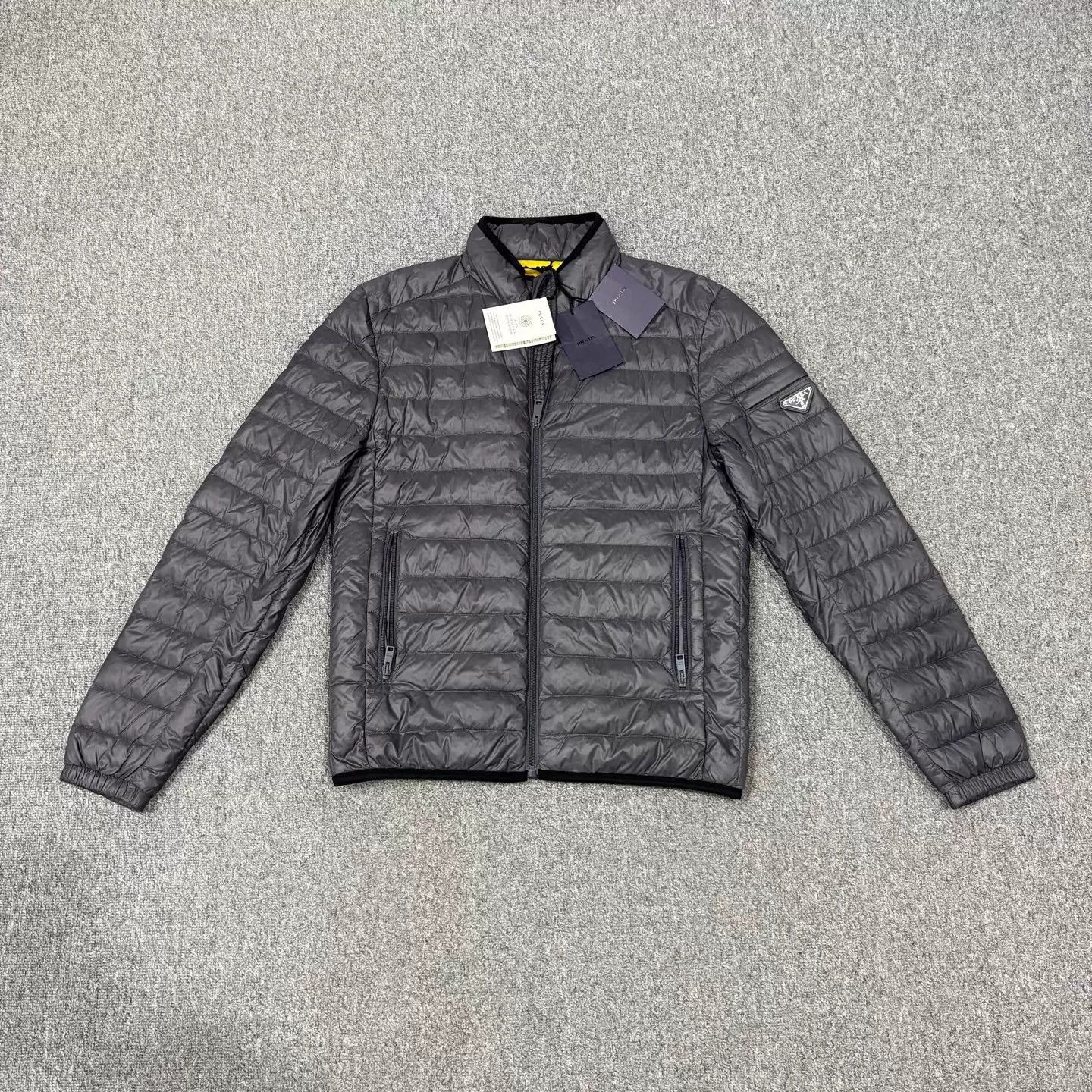 Prada Prada Gray Triangle Logo Down Jacket 46 Unworn Size US S / EU 44-46 / 1 - 1 Thumbnail
