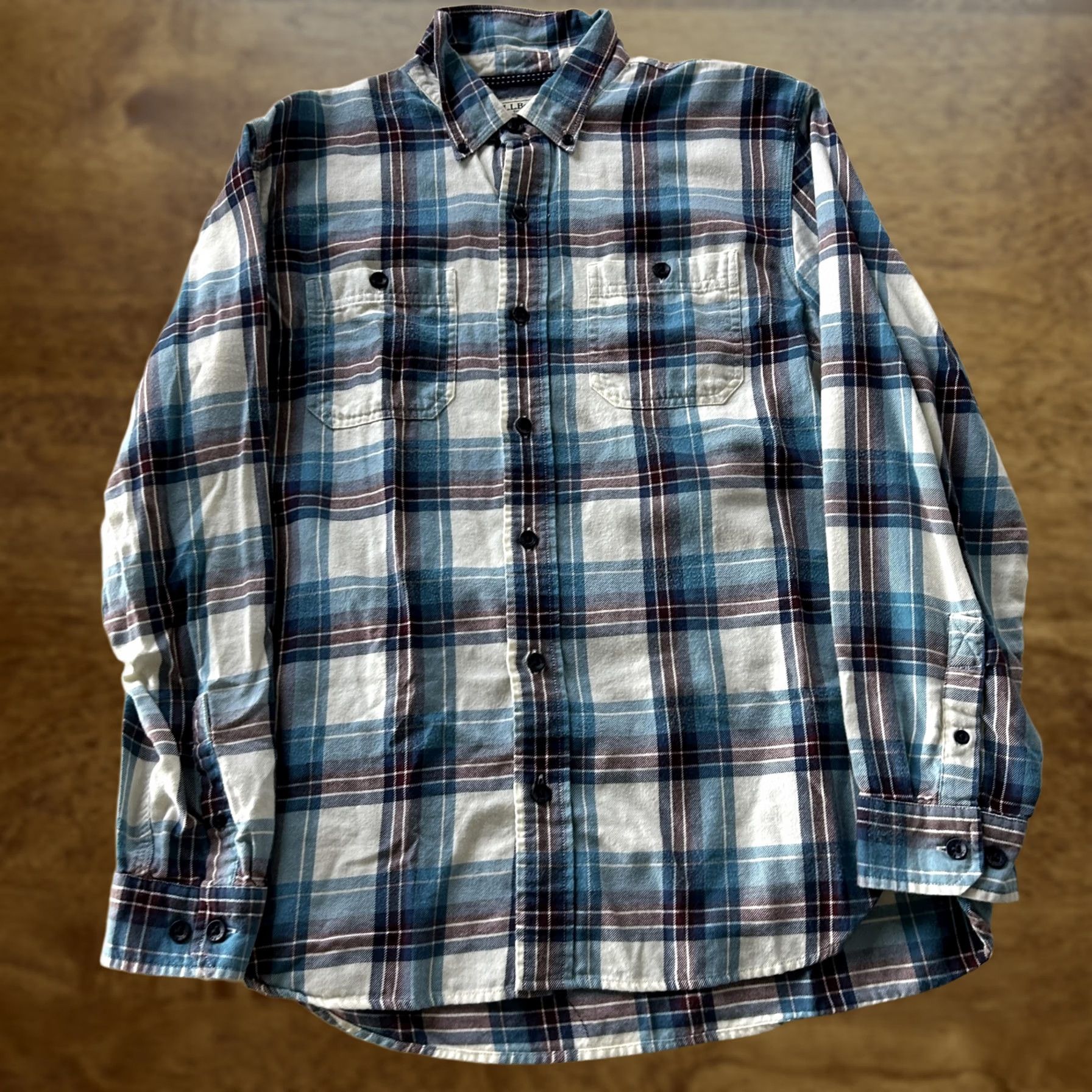 Vintage L.L.Bean Flannel Shirt Mens Medium Blue Plaid Long Sleeve Button Up Workwear Size US M / EU 48-50 / 2 - 1 Thumbnail