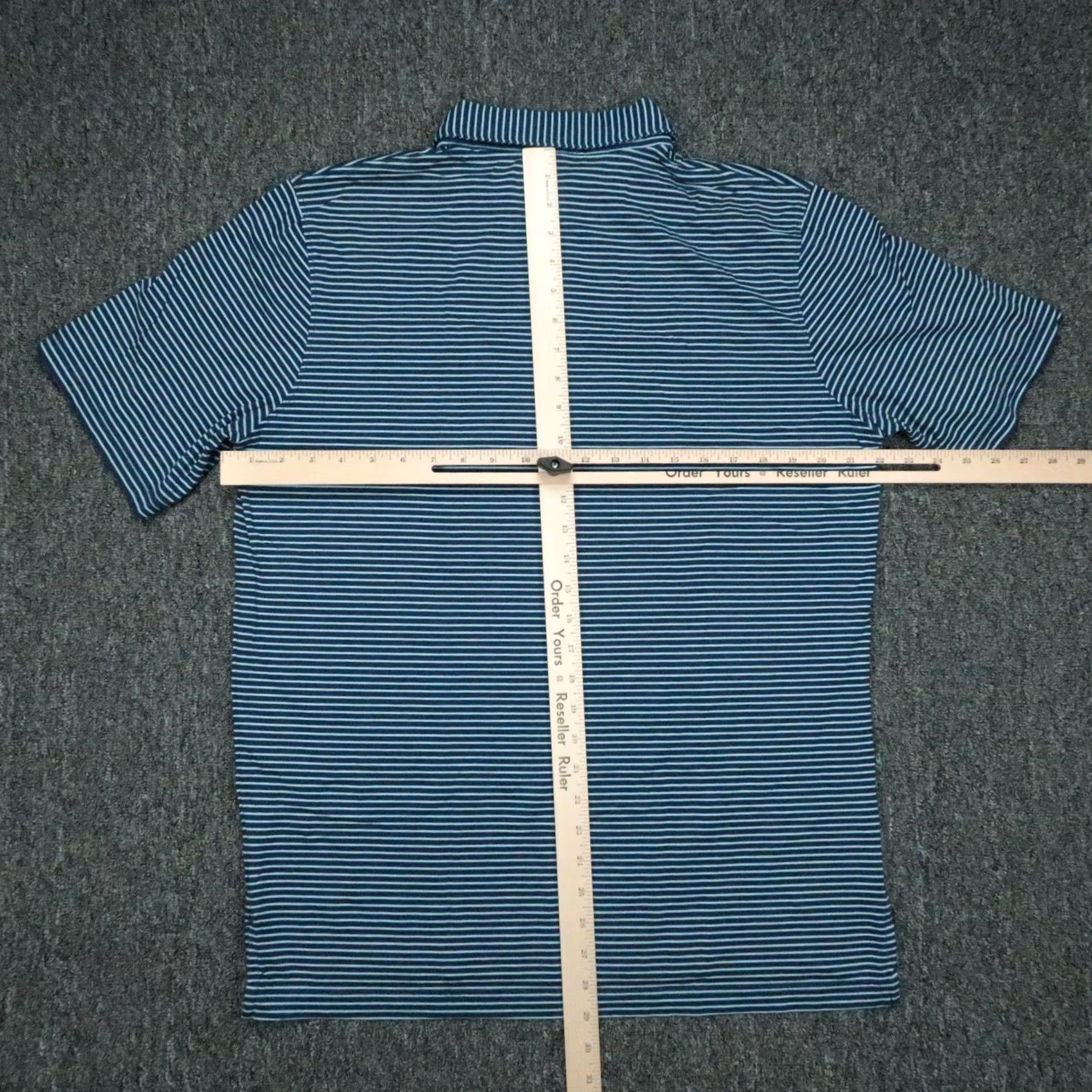 Vintage Stitch Polo Shirt Mens Large Blue Stripe Polo Short Sleeve Skull Crossbones Size US L / EU 52-54 / 3 - 6 Thumbnail