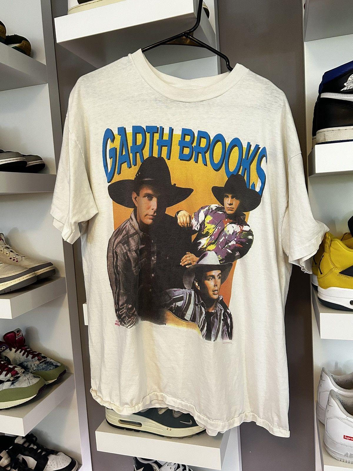 image of Band Tees x Vintage 1991 Garth Brooks Single Stitch T Shirt White Size L, Men's