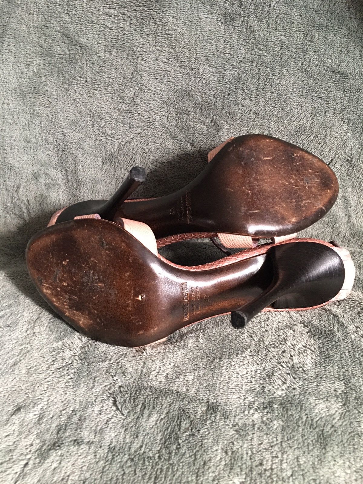 Roberto Cavalli Roberto Cavalli Snakeskin Strappy Leather Heels Sandals EU37 Size US 7 / IT 37 - 13 Thumbnail
