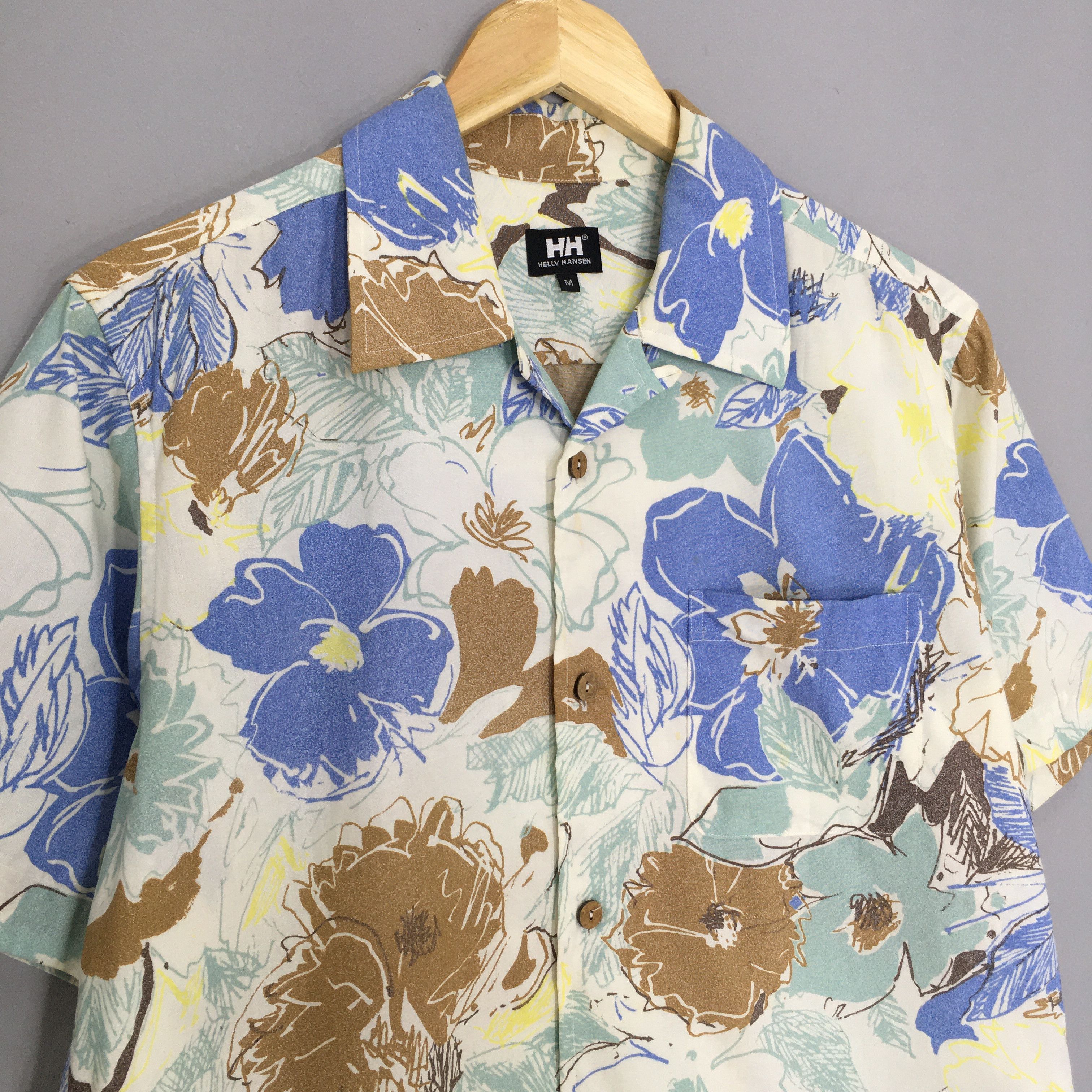 Helly Hansen Vintage 90s Helly Hansen Hawaiian Aloha Floral Shirt Medium Size US M / EU 48-50 / 2 - 3 Thumbnail