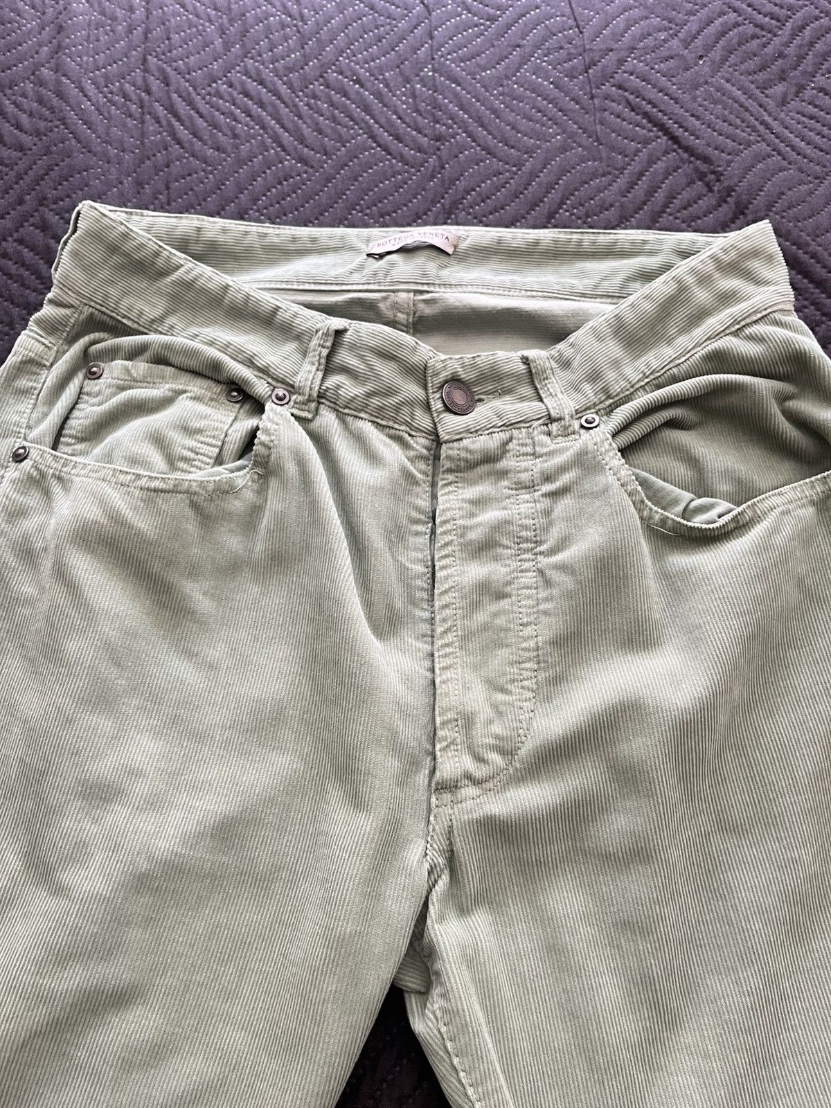 Bottega Veneta Bottega Veneta Pistachio Green Corduroy Size 26" / US 2 / IT 38 - 2 Thumbnail