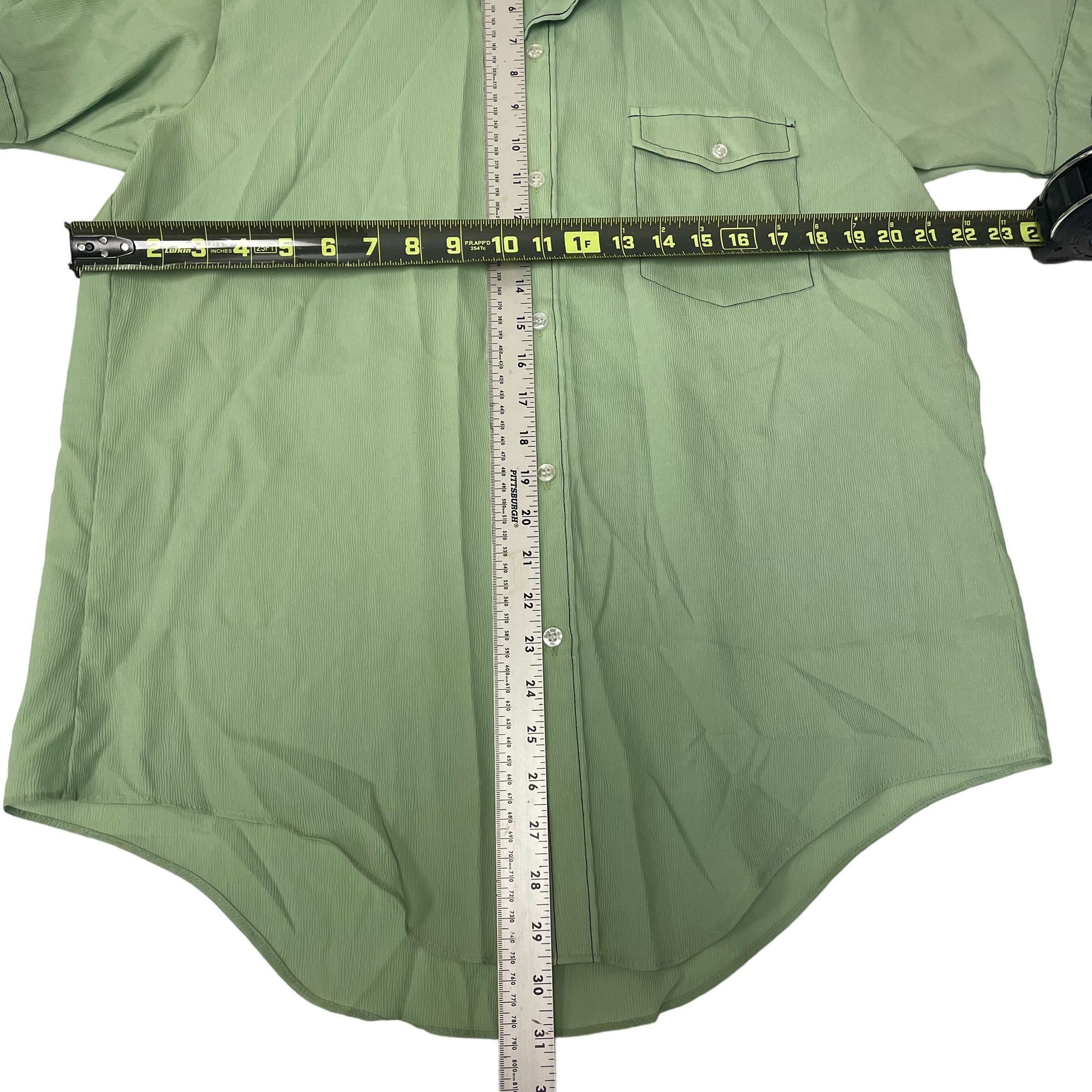 Other NOS Vtg Parliament Green MoD Butterfly Collar CRINKLE Shirt Size US M / EU 48-50 / 2 - 4 Thumbnail