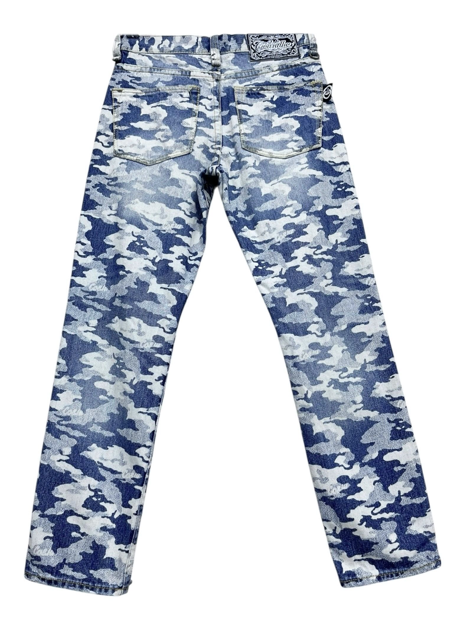 Japanese Brand FYE🔥Dope Camo Blue Print Denim Inspired by Hysteric Glamour Size 27" / US 4 / IT 40 - 2 Thumbnail