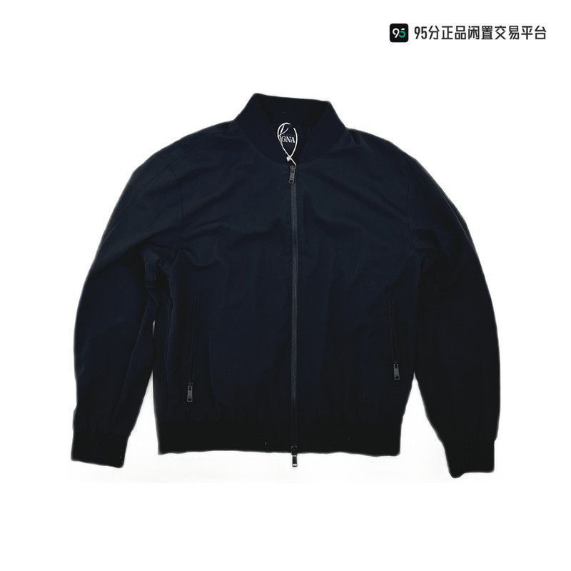 Ermenegildo Zegna Zegna FW22 Men's Solid Zip Stand Collar Jacket. Size US M / EU 48-50 / 2 - 8 Thumbnail
