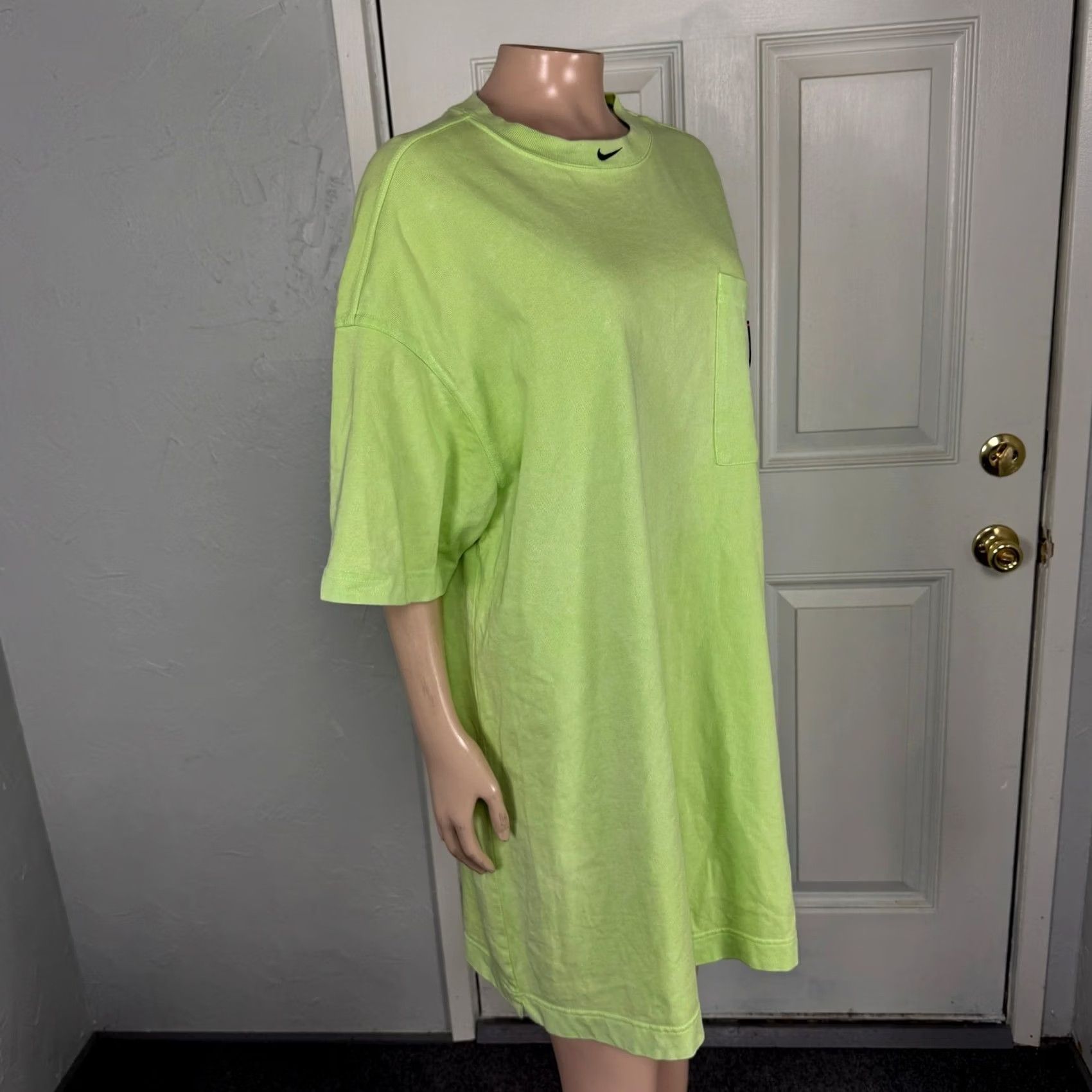 Nike Nike Shirt Dress L Green Crew Neck Short Sleeve Knit Cotton Vintage: No (adjusted) Size L / US 10 / IT 46 - 5 Thumbnail