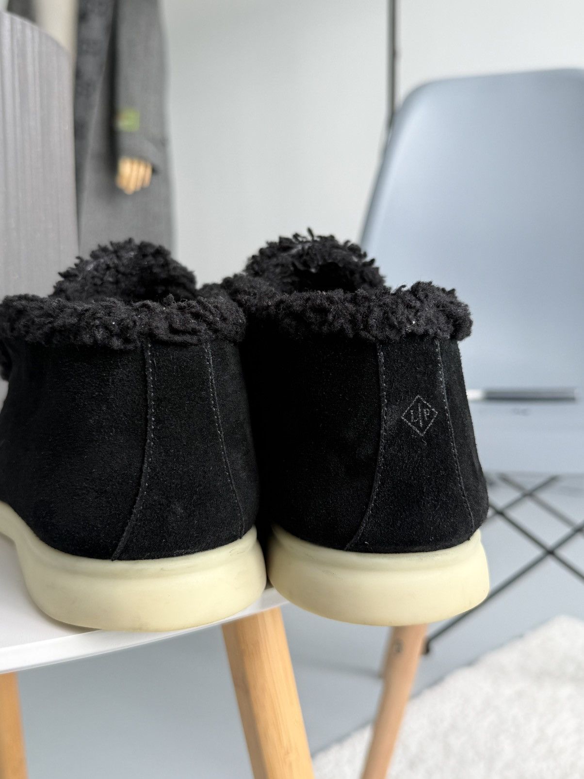 Loro Piana Loro Piana Open Walk Suede Shearling Loafers Black Size US 10 / EU 43 - 11 Thumbnail