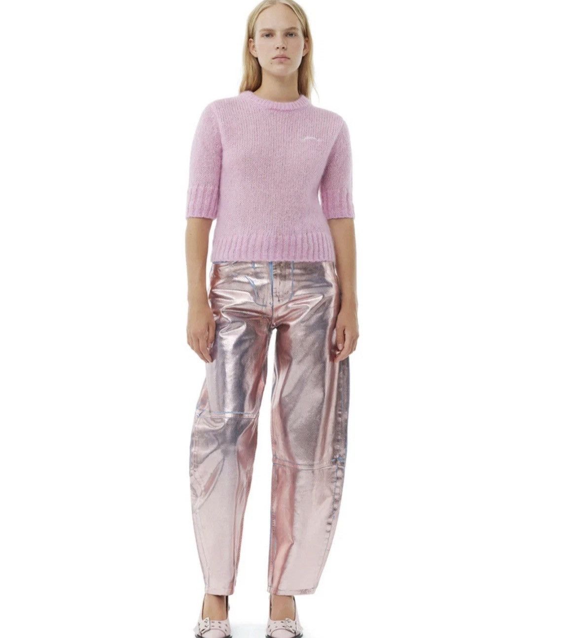 Ganni Ganni LILAC FOIL DENIM STARY Size 29" - 1 Thumbnail