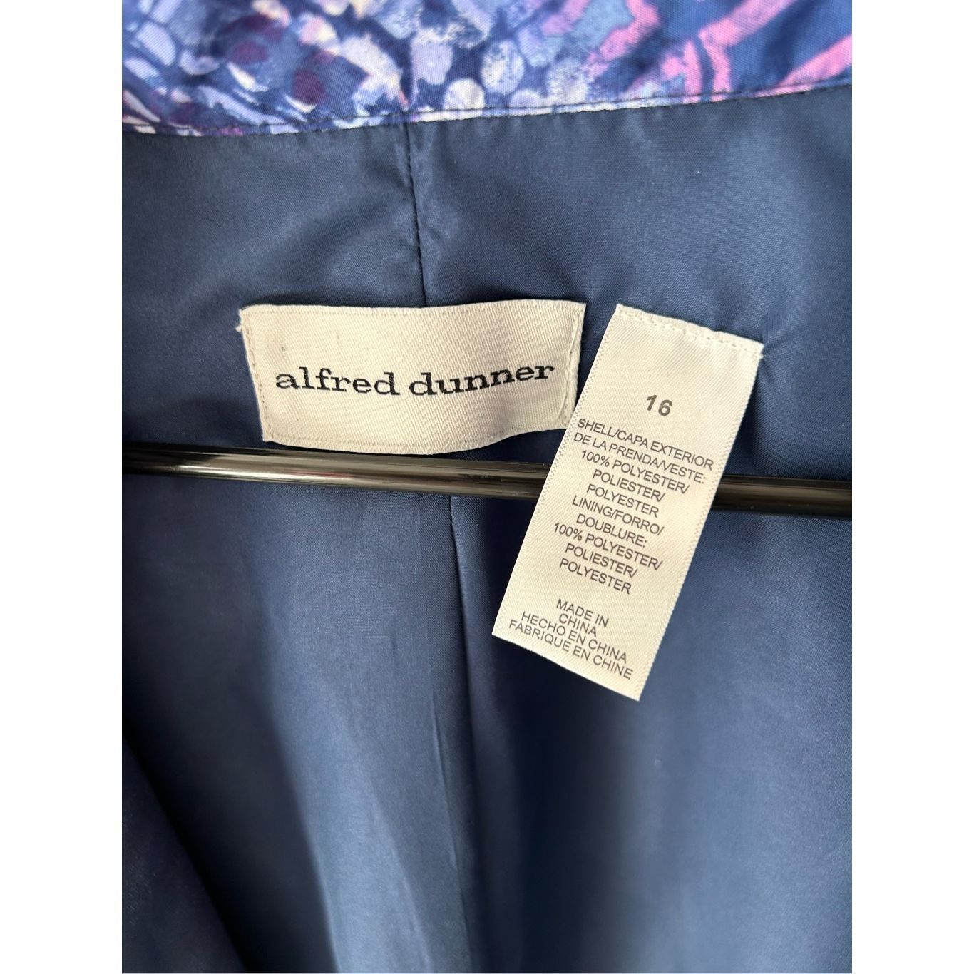 Other Alfred Dunner Purple, White and Navy Lined Light Weight Long Size XXL / US 16-18 / IT 52-54 - 2 Thumbnail