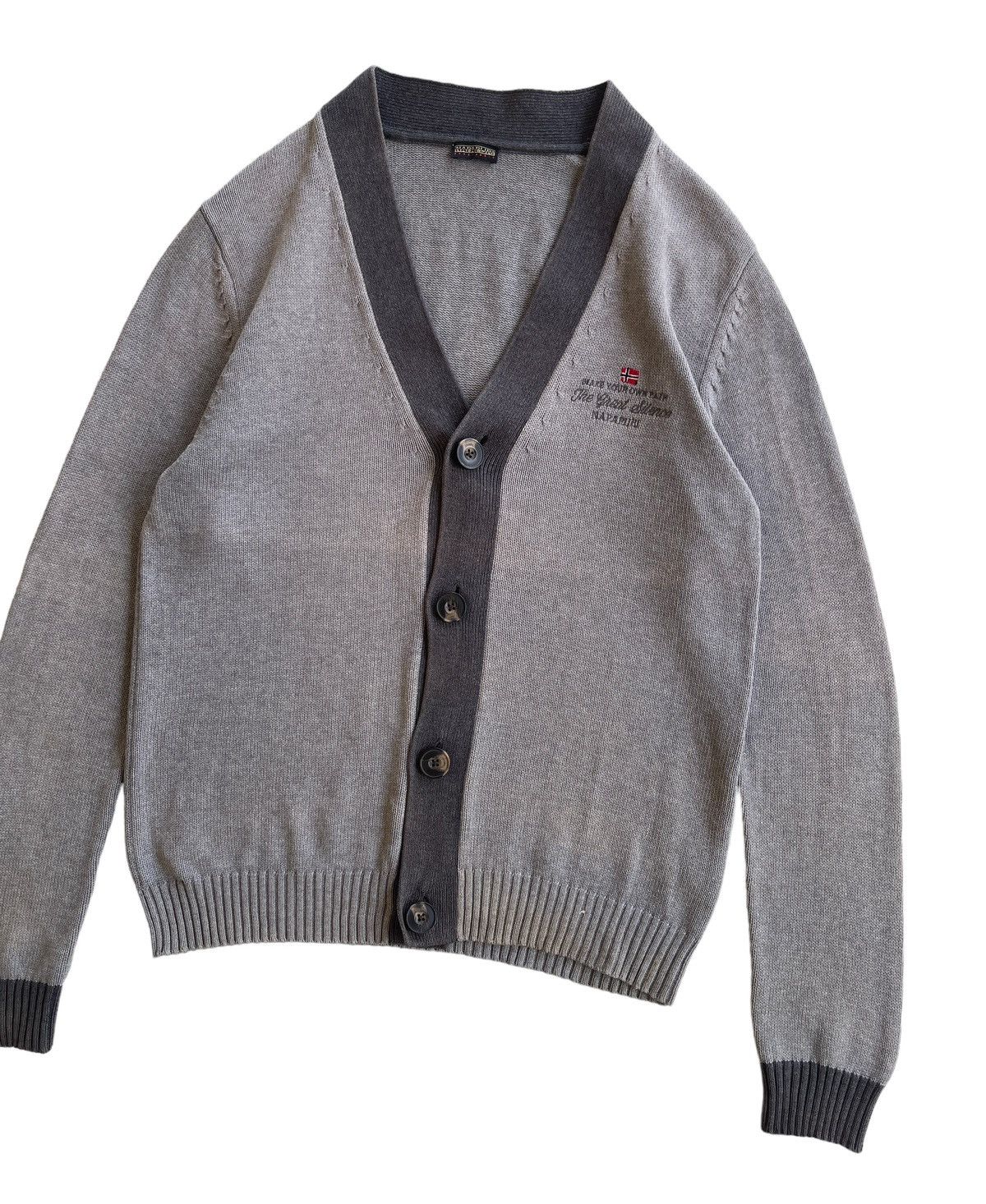 Napapijri Napapijri Men Cardigan Knit (Sunfaded Grey) Size US L / EU 52-54 / 3 - 6 Thumbnail