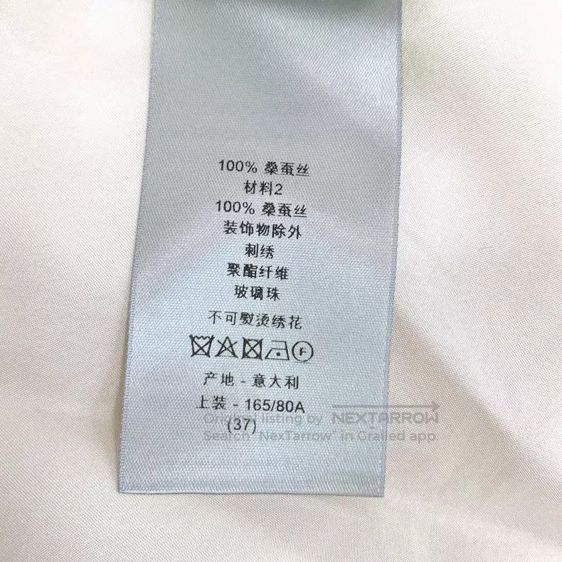 Dior Dior Size 37 White old flower stitching silk long-sleeved s Size US XXS / EU 40 - 8 Thumbnail