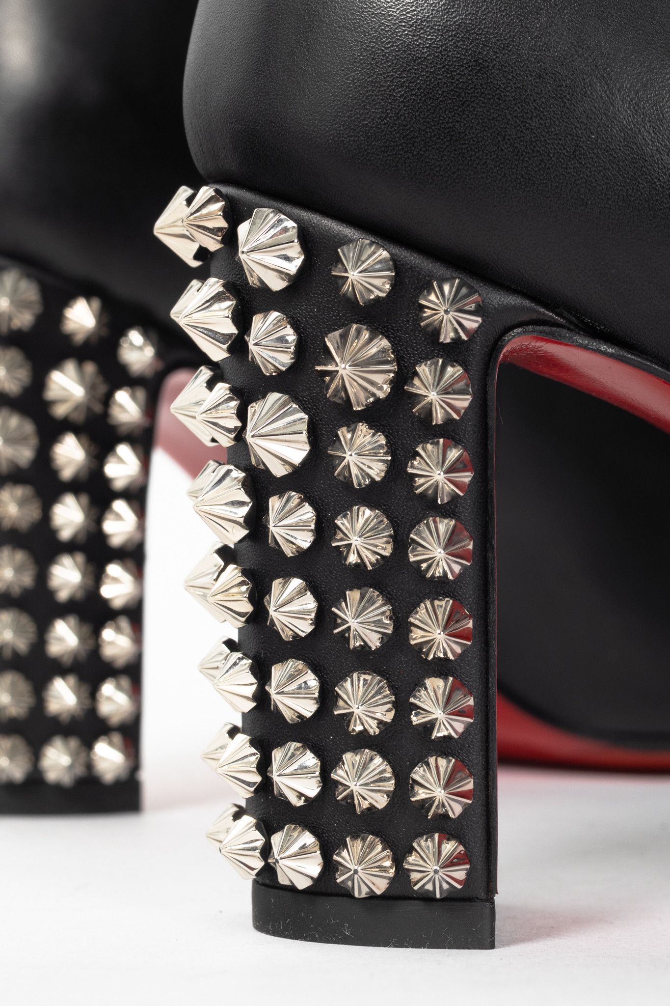 Christian Louboutin Christian Louboutin Suzi Folk 85 Leather Studded-Heel Boots Size US 4.5 / IT 34.5 - 8 Thumbnail