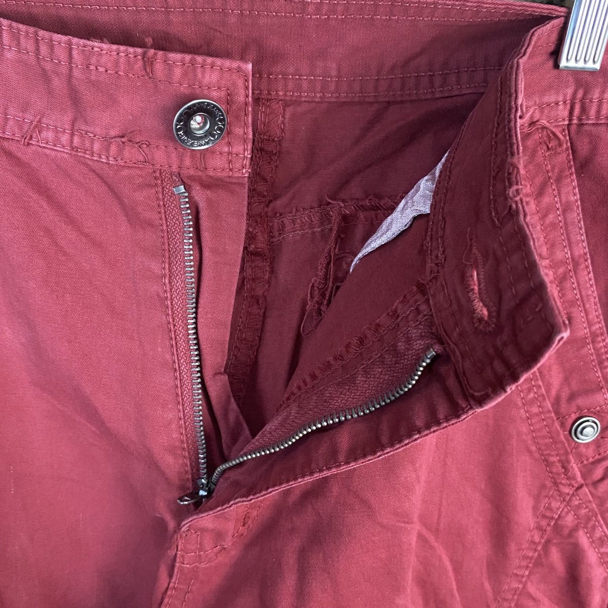 DL Japanese Brand Red Cargo Multipocket Pants #C1007