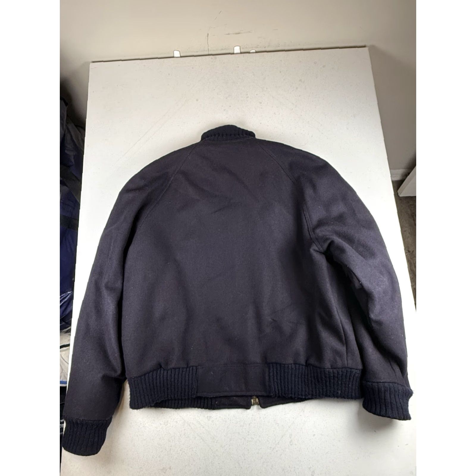 Gloverall VINTAGE Gloverall Bomber Jacket XL Navy Blue Mens Wool Blend Size XL Blue Bomber Jacket Men Size US 36 / EU 52 - 7 Thumbnail