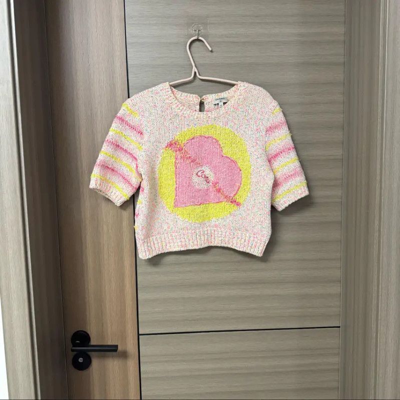 Chanel Chanel Multicolor Cotton Blend Short-Sleeve Sweater 0089 Size M / US 6-8 / IT 42-44 - 1 Thumbnail