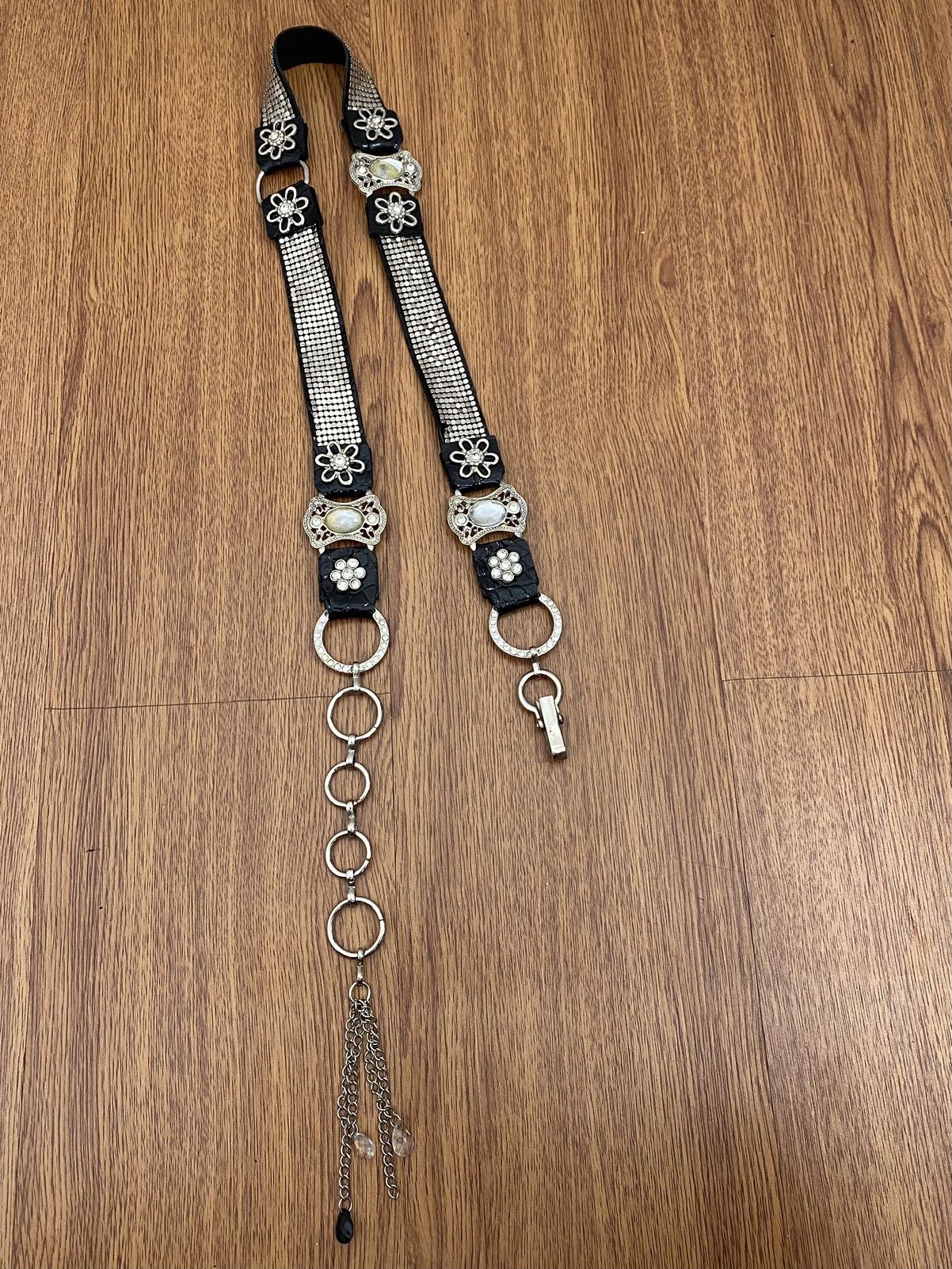 If Six Was Nine × Japanese Brand × Le Grande Bleu (L.G.B.) Black crystal belt Size ONE SIZE - 2 Thumbnail