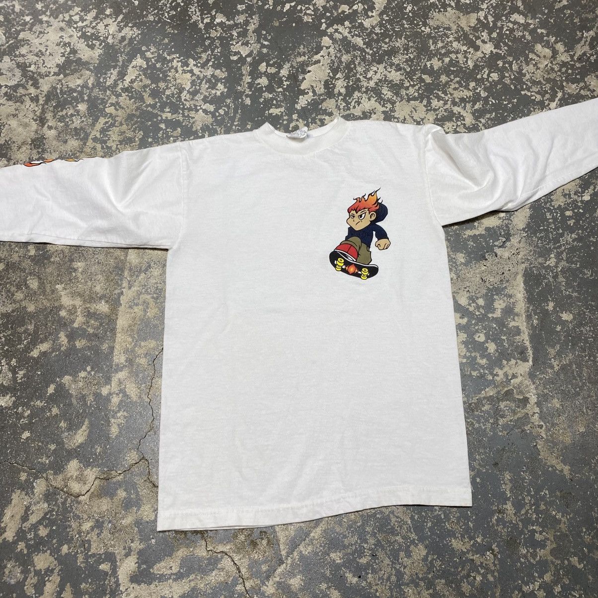 JNCO × Shorty's Skateboards × Vintage Vintage Skateboard Flameboy Flame Sleeve Long Sleeve Tshirt Size US S / EU 44-46 / 1 - 6 Thumbnail