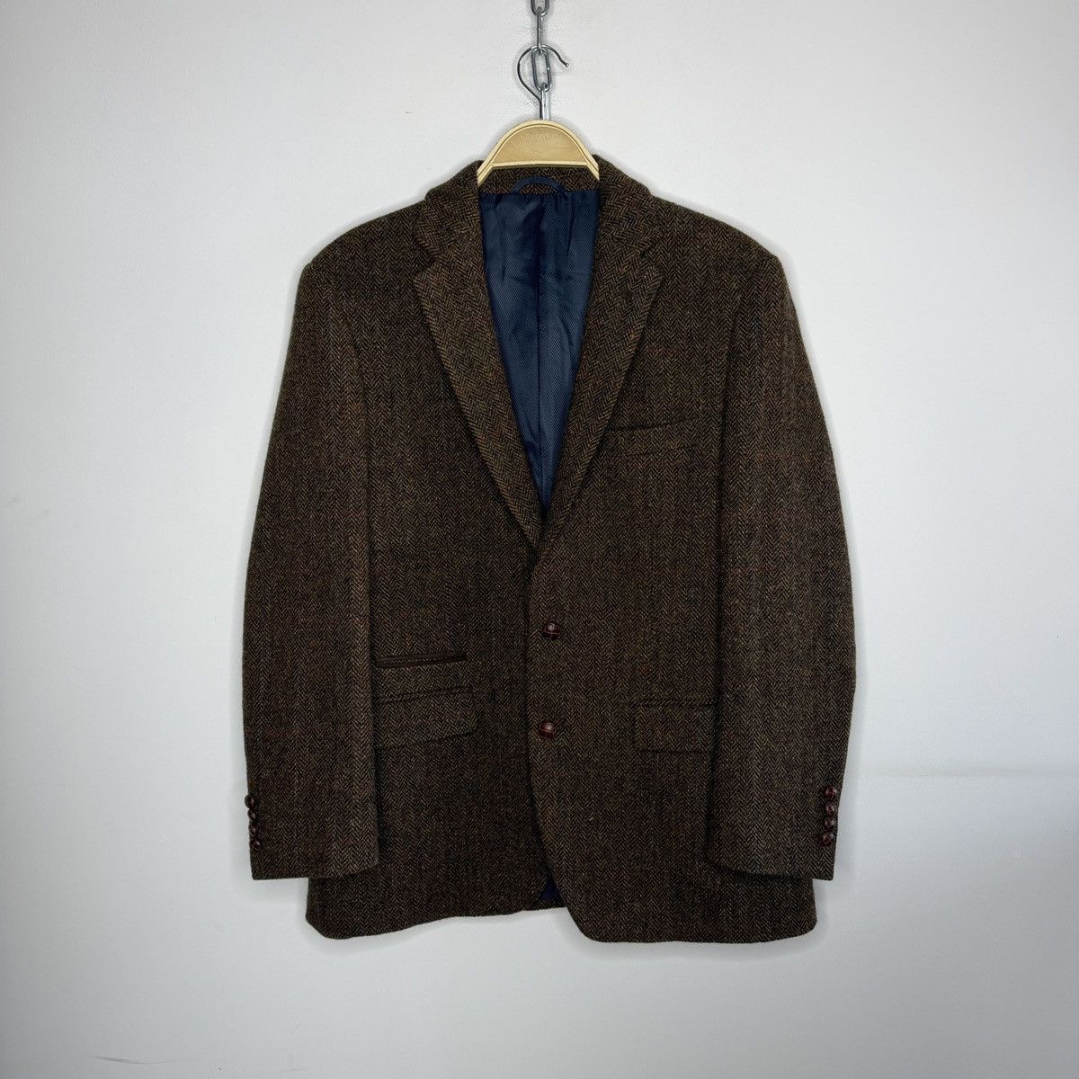 Harris Tweed Vtg Harris Tweed Brown Coat WOOL Jacket Blazer 40 R Size 40R - 1 Thumbnail