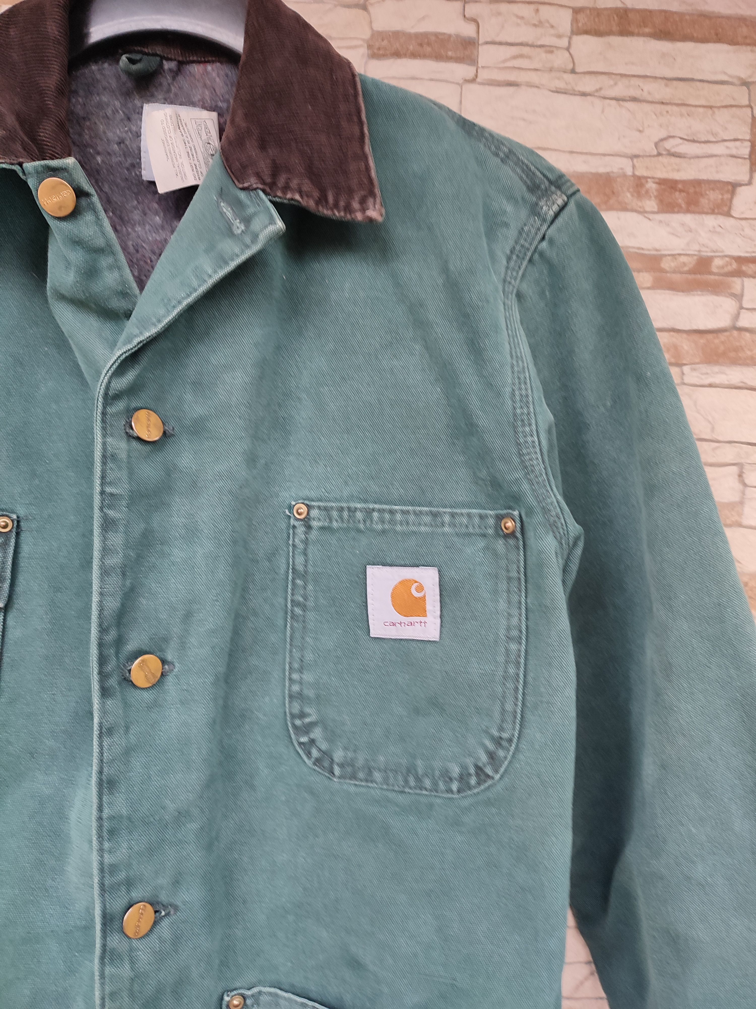 Carhartt Green Sherpa Detroit Workwear Jacket made in USA
