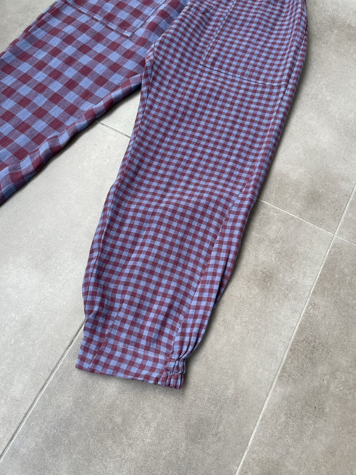 Henrik Vibskov !DS! SS22 Henrik Vibskov Mads Purple Checks Casual Pants Size US 32 / EU 48 - 8 Thumbnail