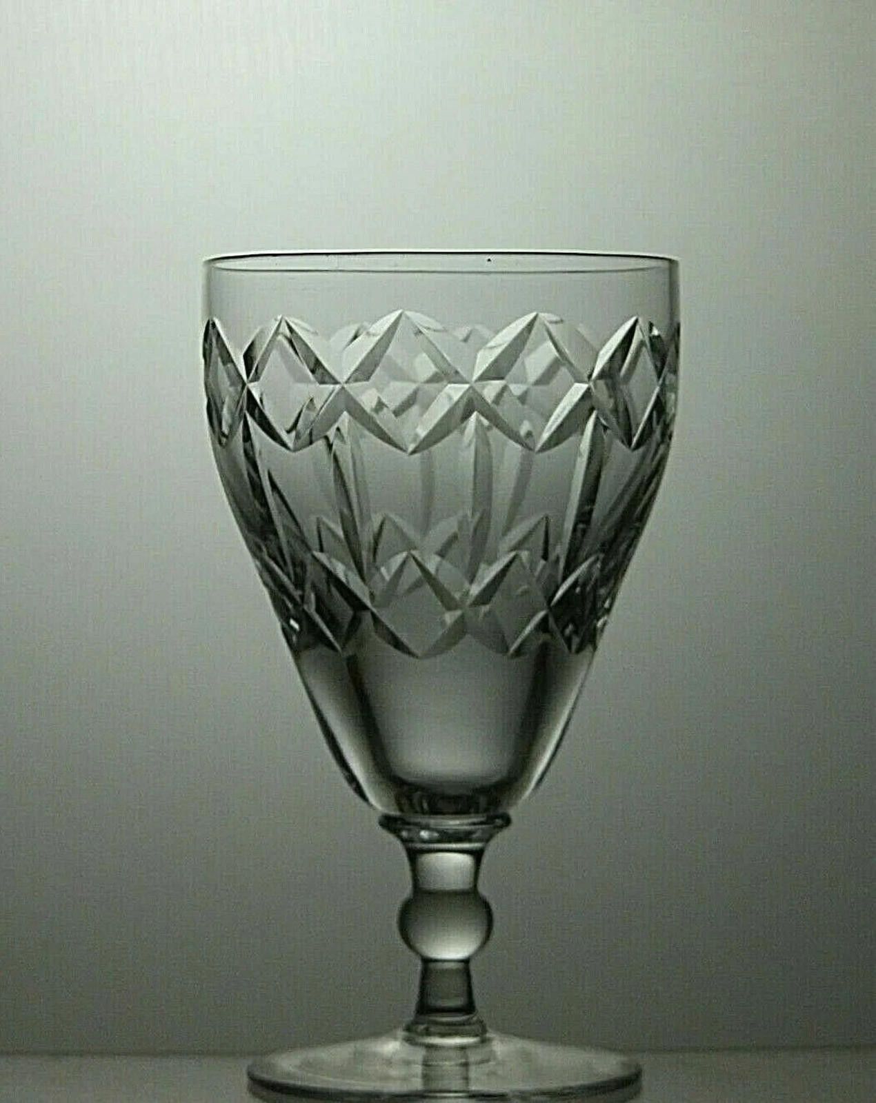 Other Webb Corbett Crystal Cut Glass Set Of 2 Wine Glasses 4 1/2" Size ONE SIZE - 3 Thumbnail