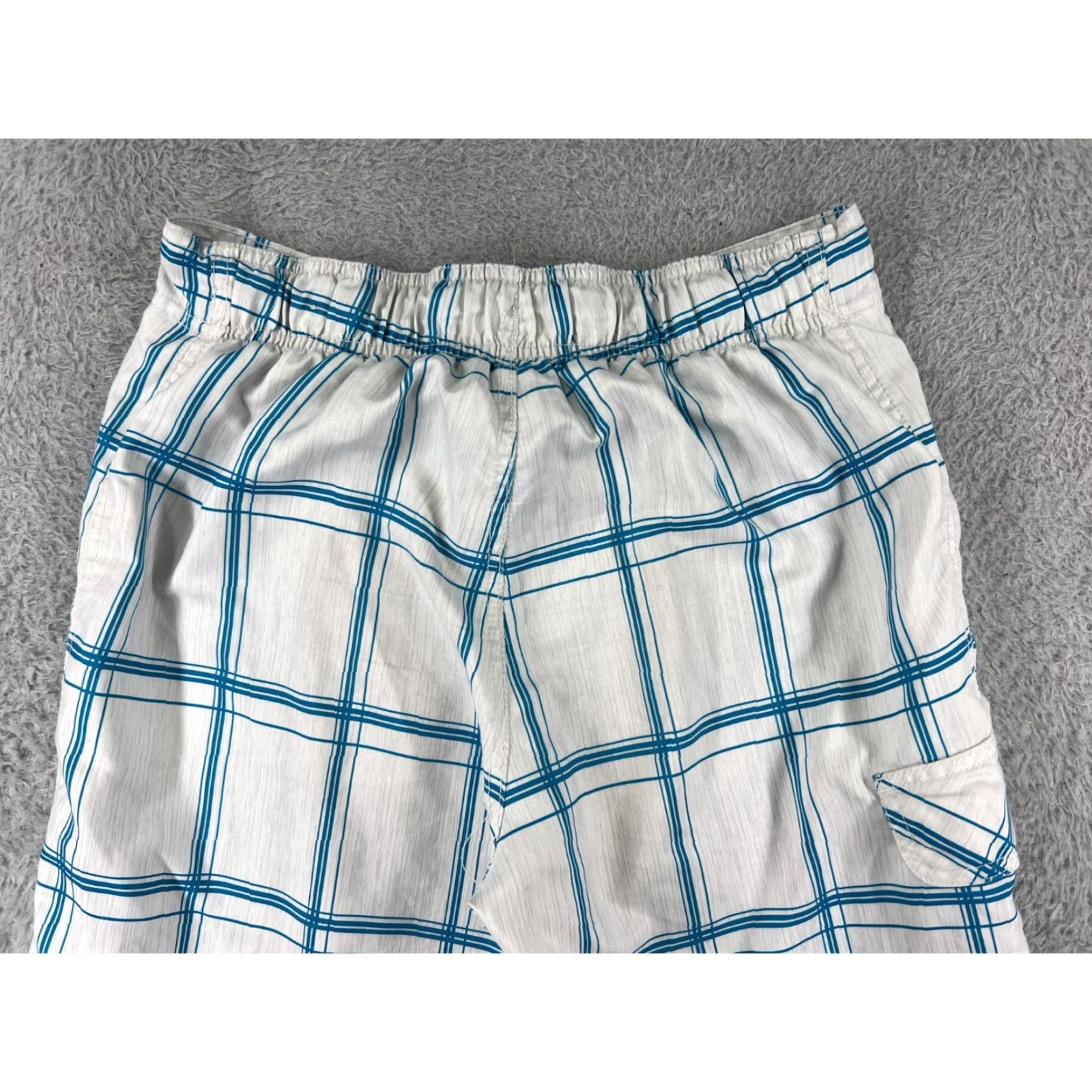 Ocean Pacific Ocean Pacific Shorts Mens Small White Blue Plaid Swim Trunks Beach Size US 29 - 3 Thumbnail
