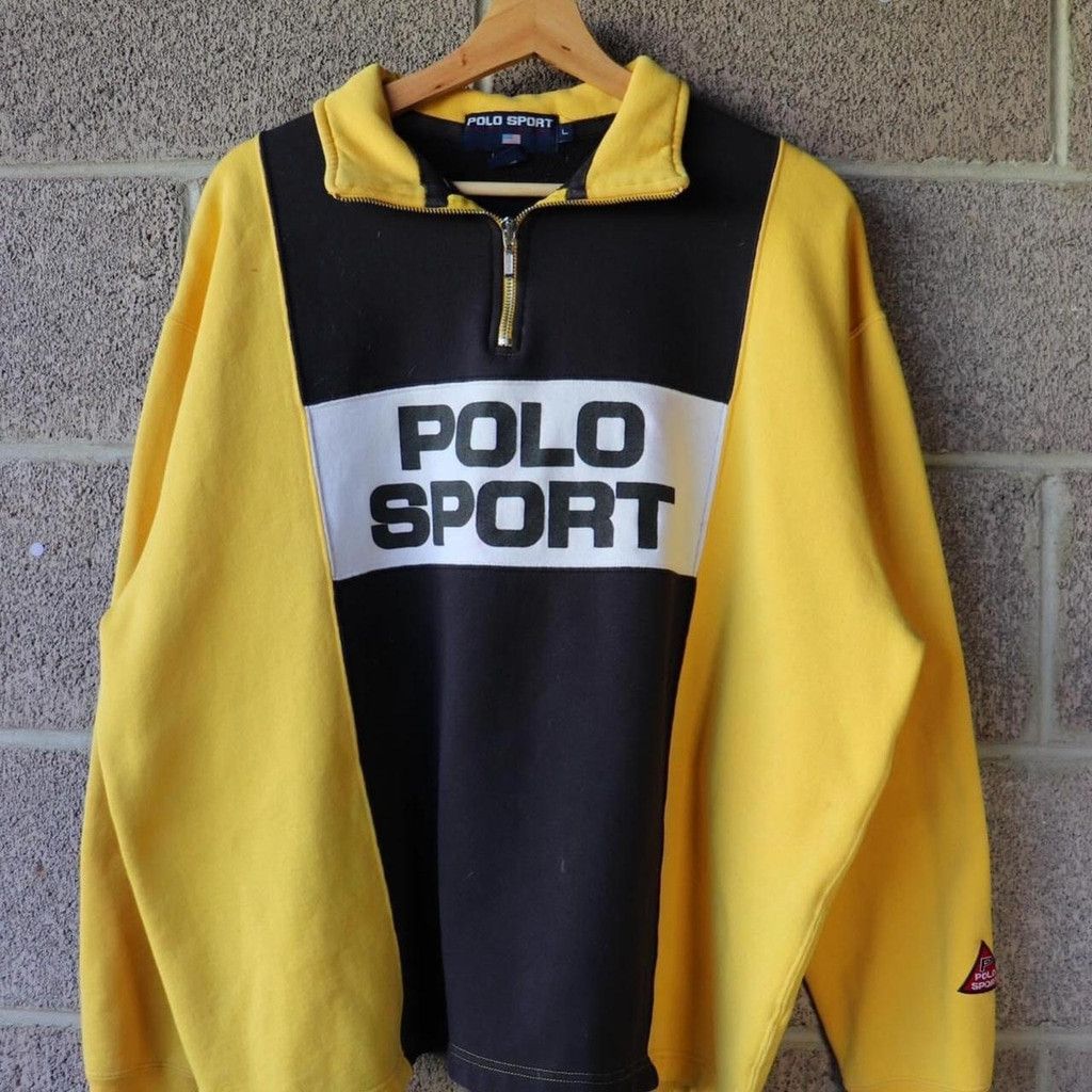 Polo Ralph Lauren Polo Sport yellow quarter zip sweatshirt #skater #90s Size US L / EU 52-54 / 3 - 1 Thumbnail