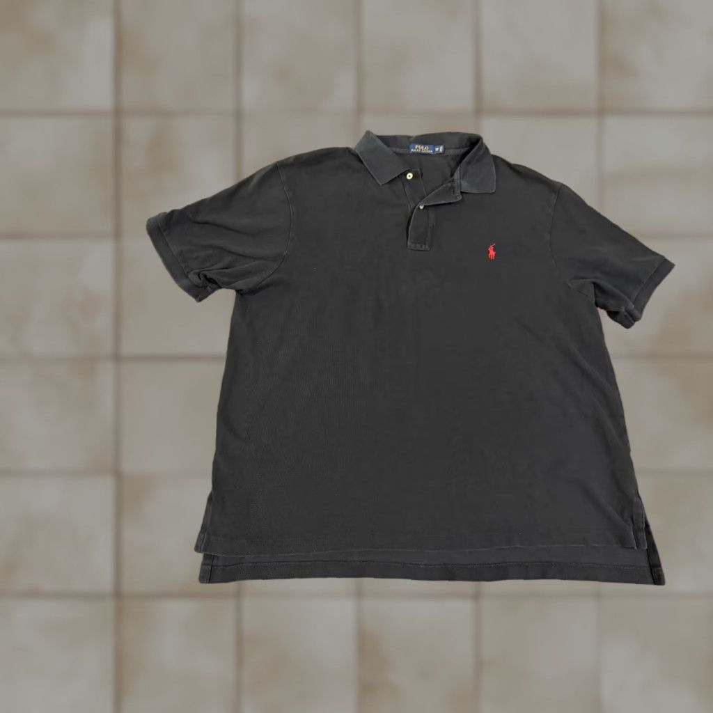Polo Ralph Lauren Polo Shirt Mens Big 2XB Black Short Sleeve Classic Classic Polo Logo Golf Casual Mens Big & Tall/2XB