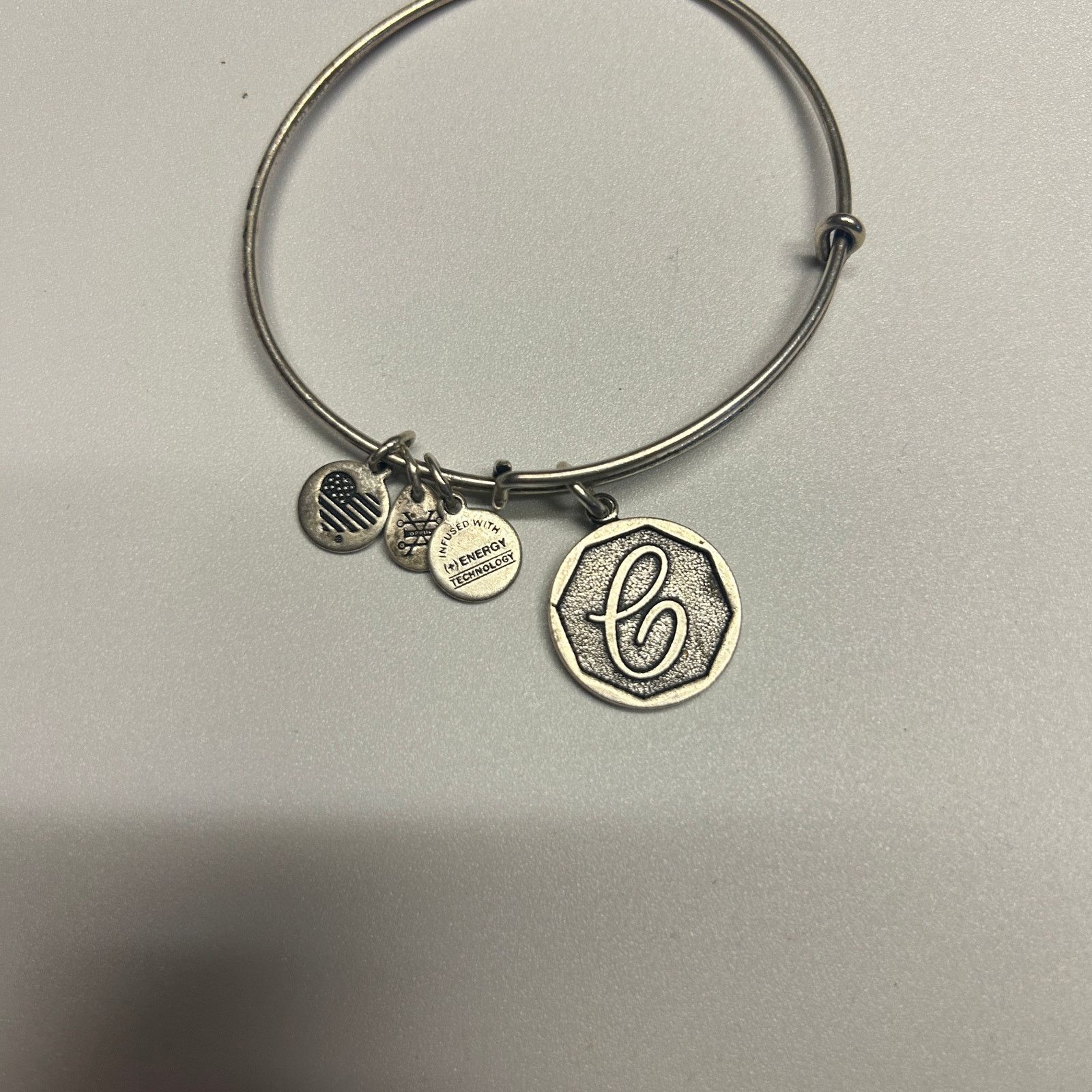 Other Alex and Ani Silver-Tone Bangle Bracelet 2016 Initial C "C" Size ONE SIZE - 3 Thumbnail